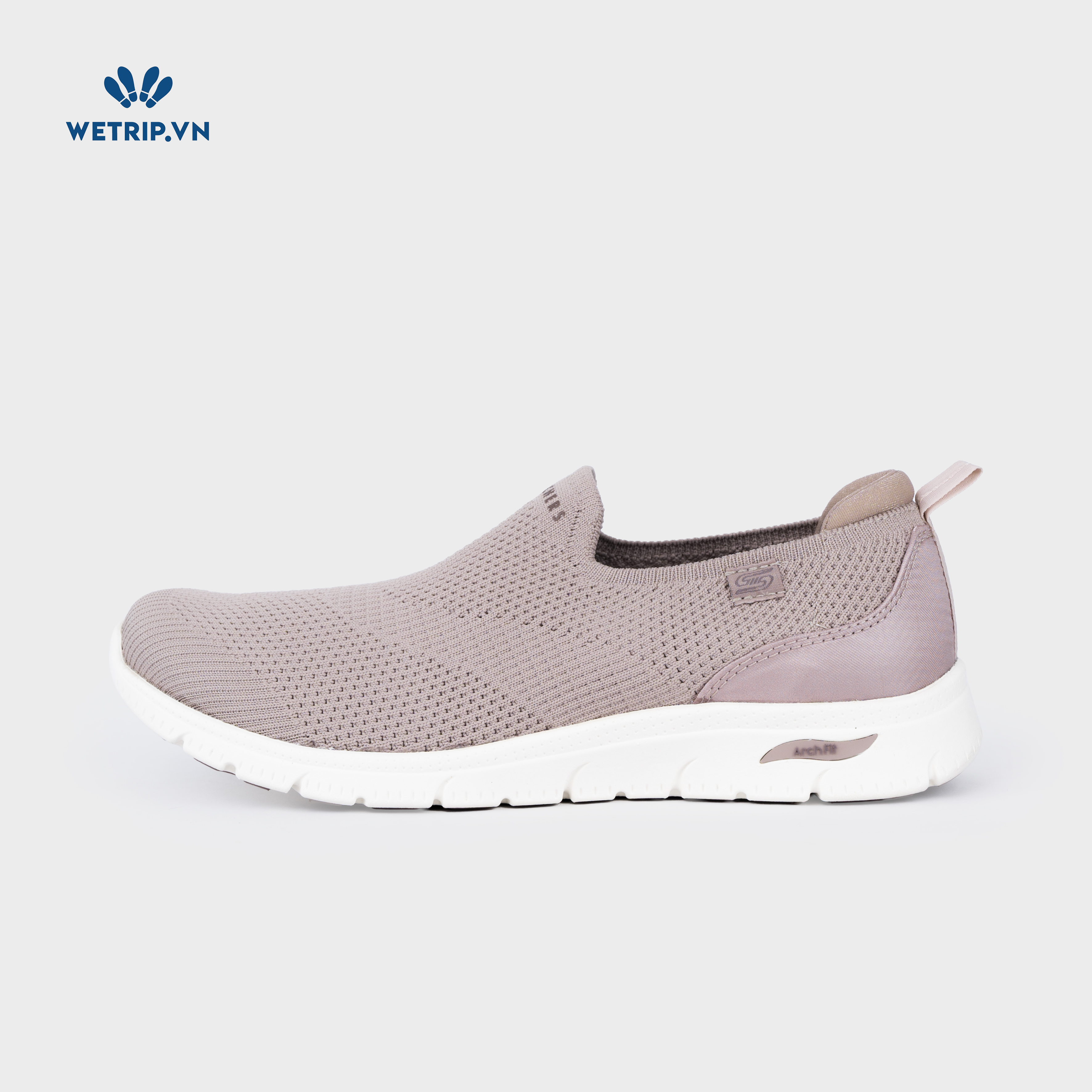 Slipon We_SKE (Vải chun nâu nhạt) Mã SLO-SKE-020-C