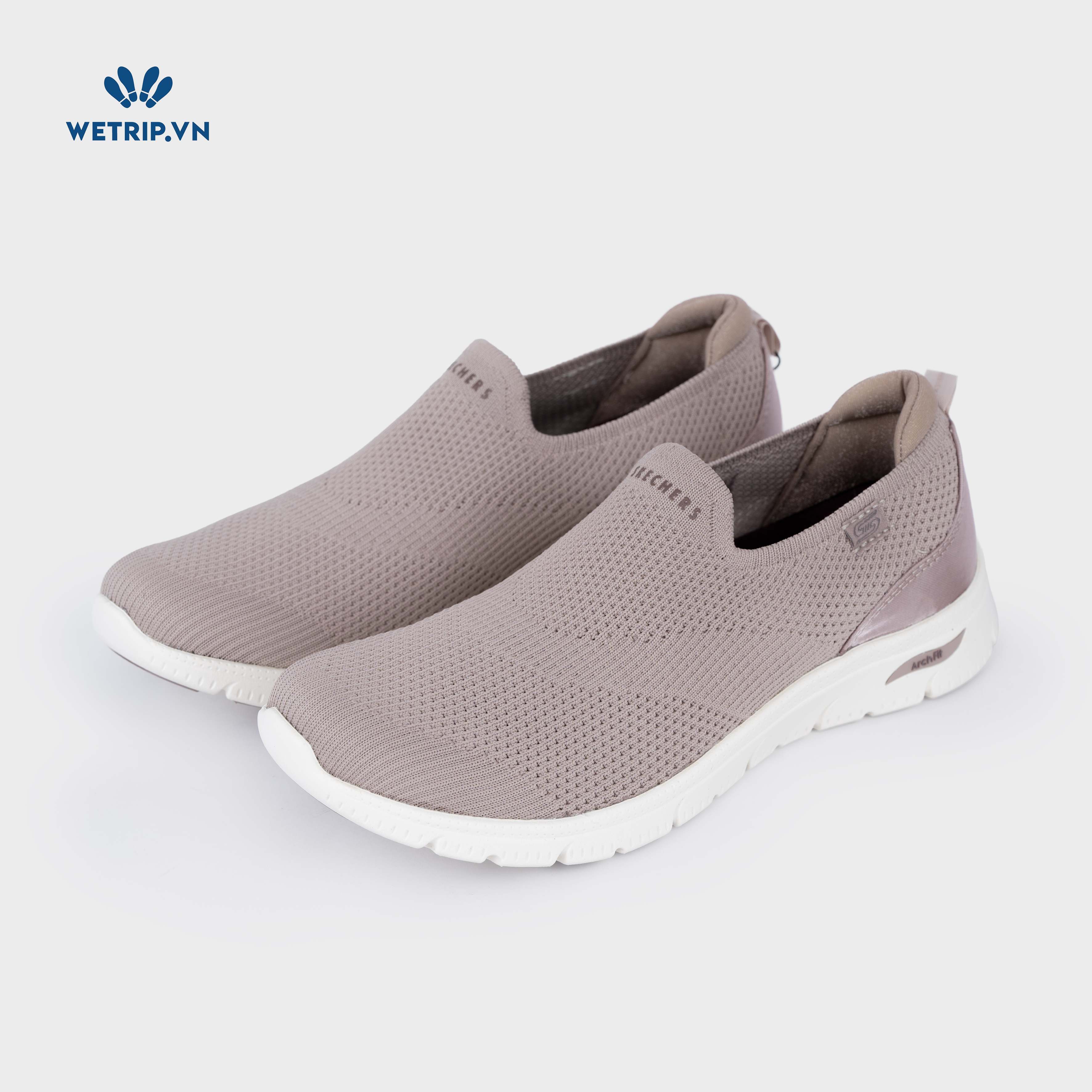 Slipon We_SKE (Vải chun nâu nhạt) Mã SLO-SKE-020-C