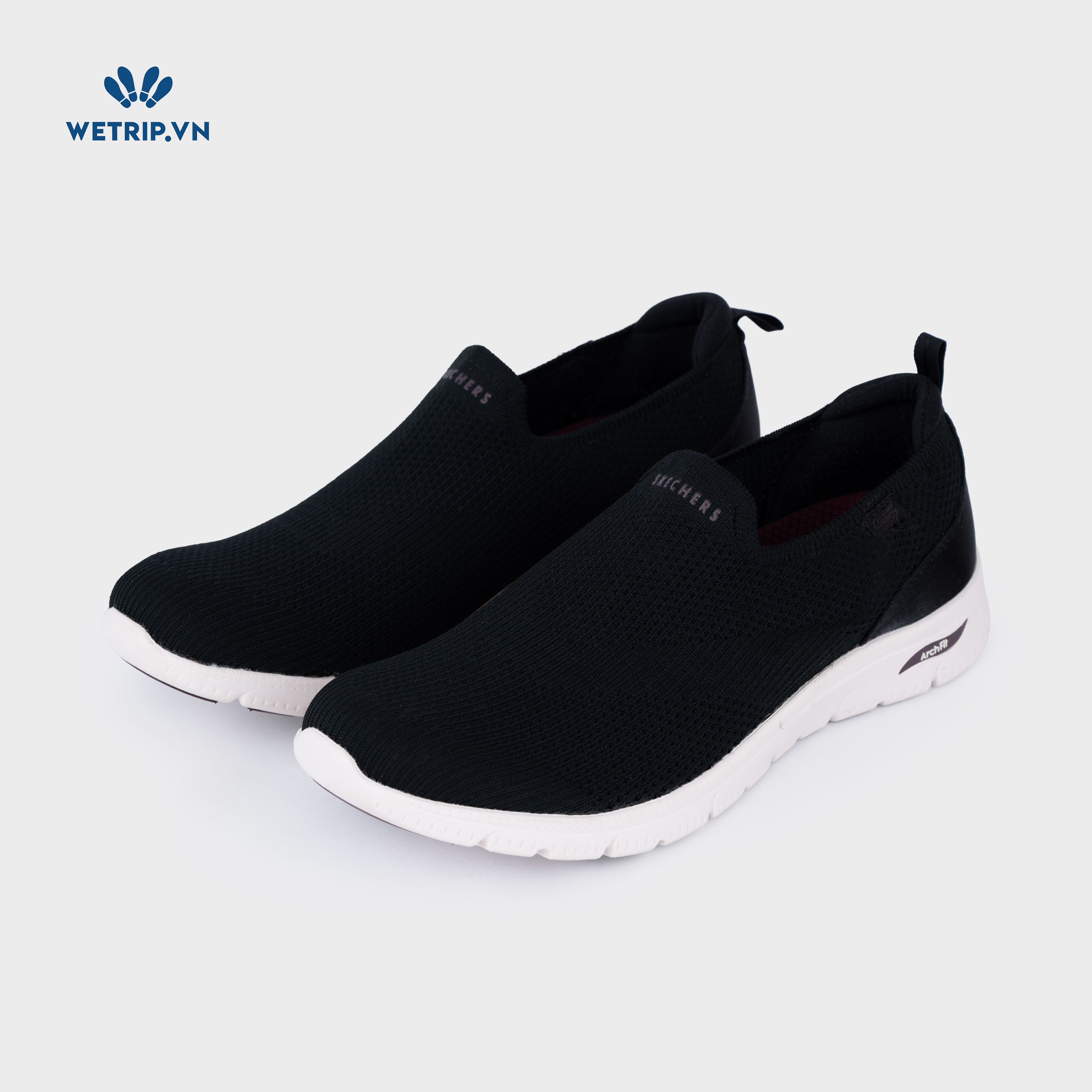Slipon We_SKE (Vải đen chun gót phi bóng) Mã SLO-SKE-020-A