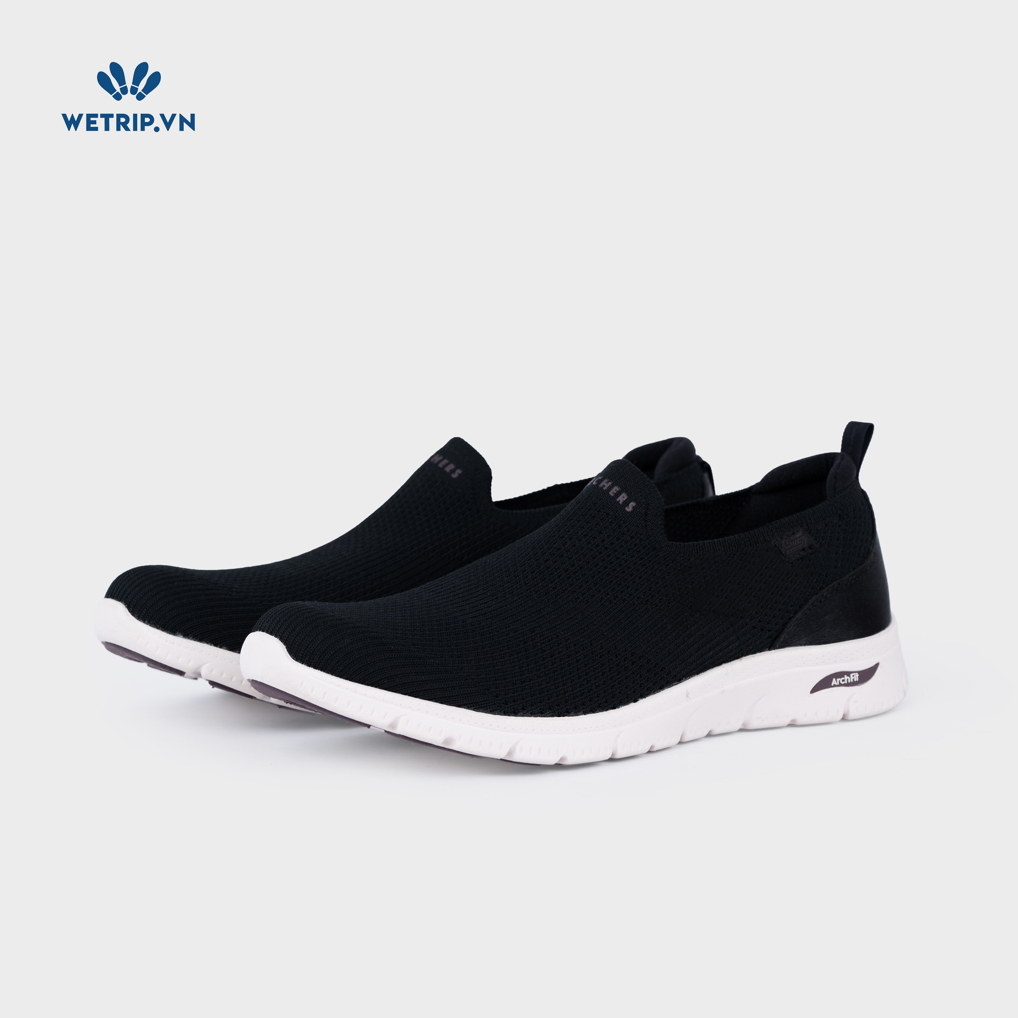 Slipon We_SKE (Vải đen chun gót phi bóng) Mã SLO-SKE-020-A