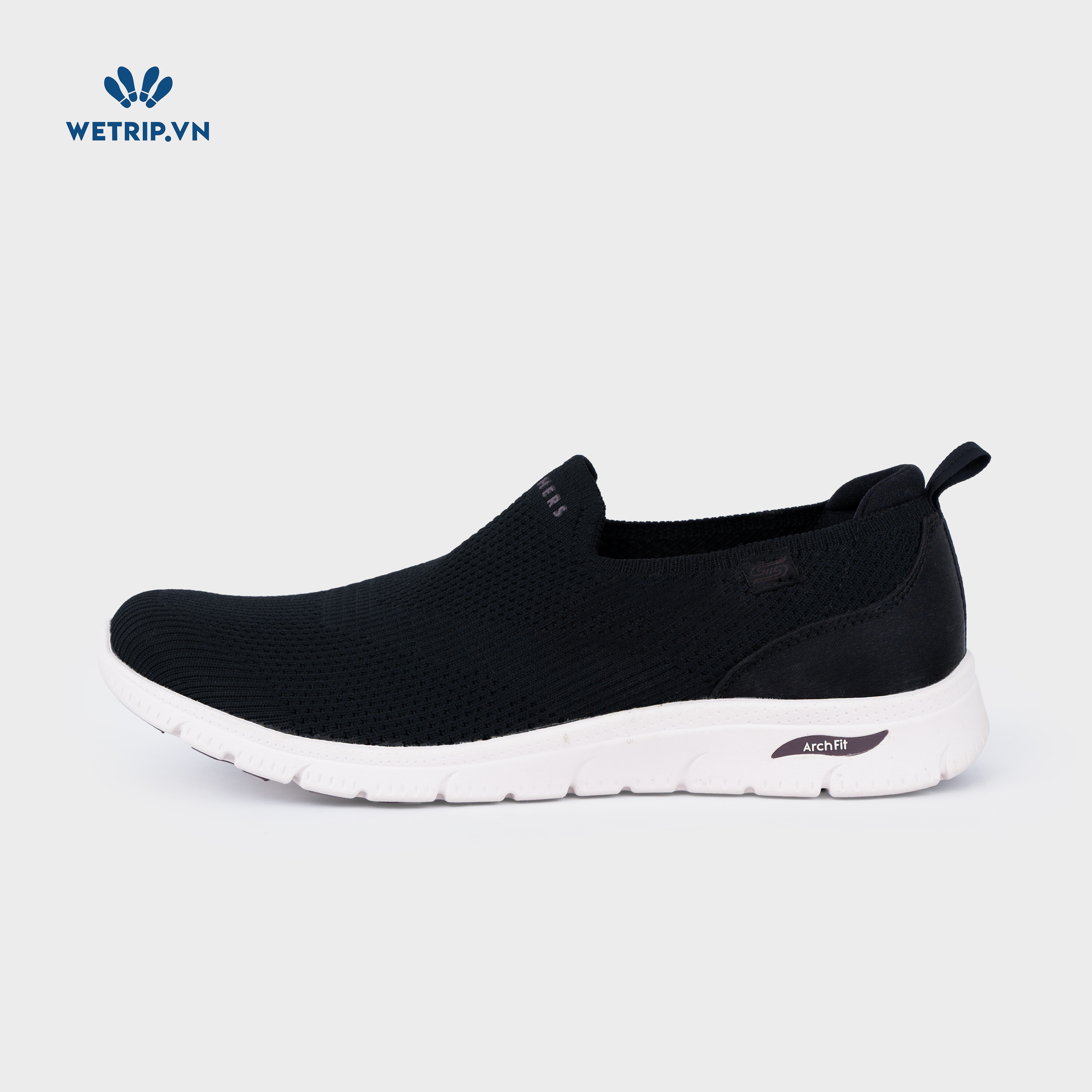 Slipon We_SKE (Vải đen chun gót phi bóng) Mã SLO-SKE-020-A