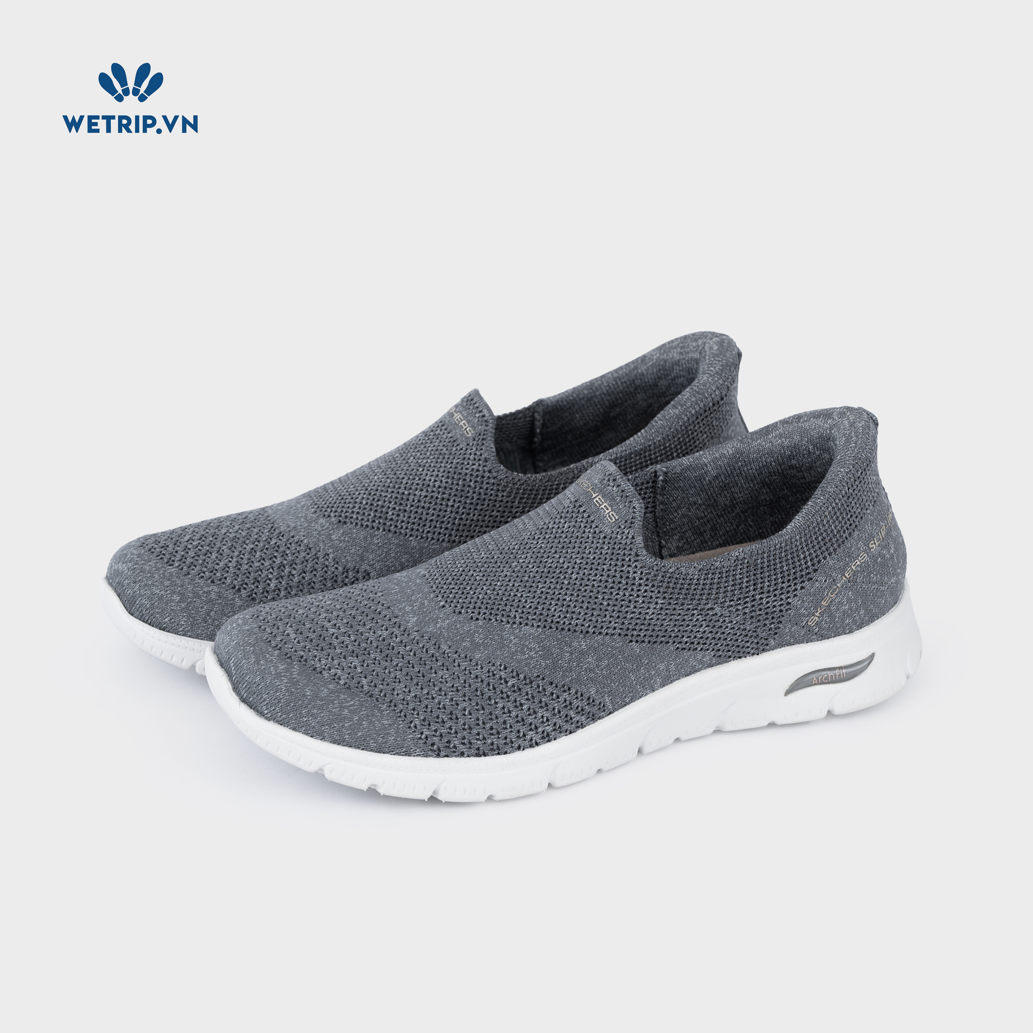 Slipon We_SKE (Vải ghi đế trắng) Mã SLO-SKE-019-A