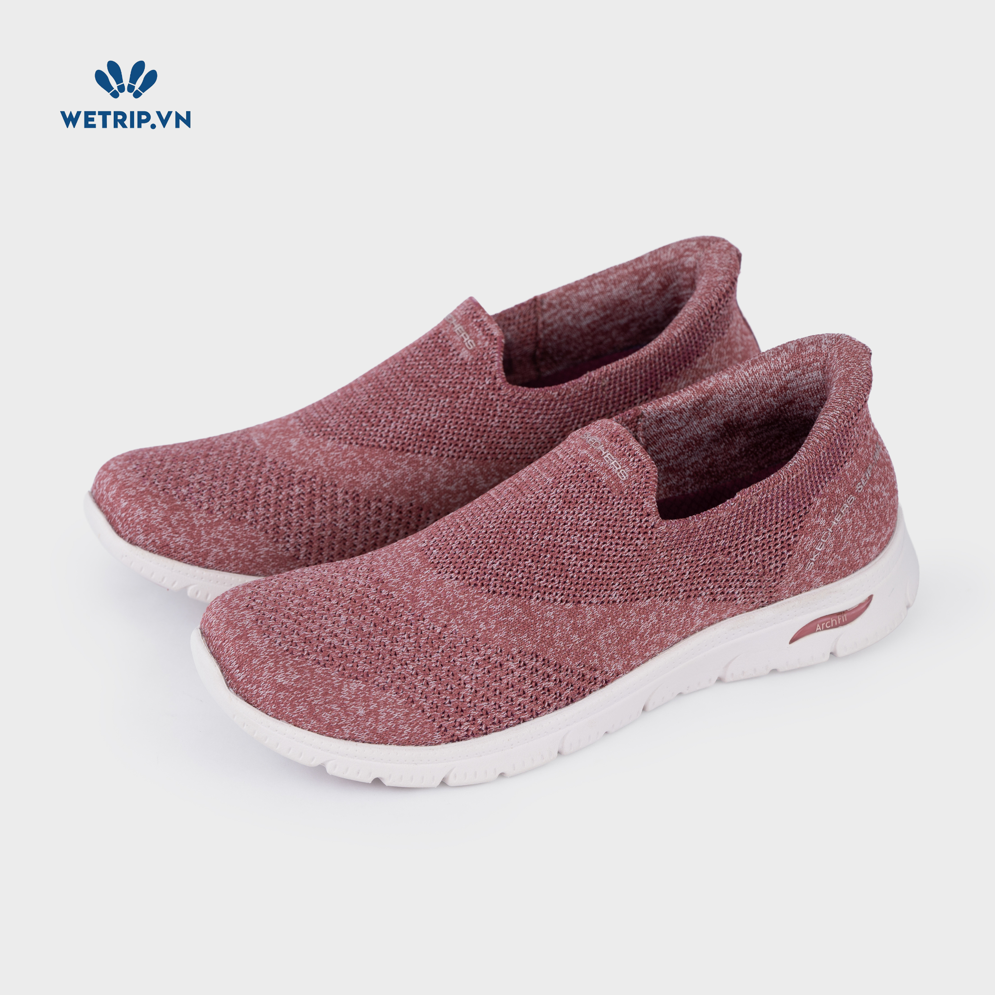 Slipon We_SKE (Vải mận, đế trắng) Mã SLO-SKE-019-B