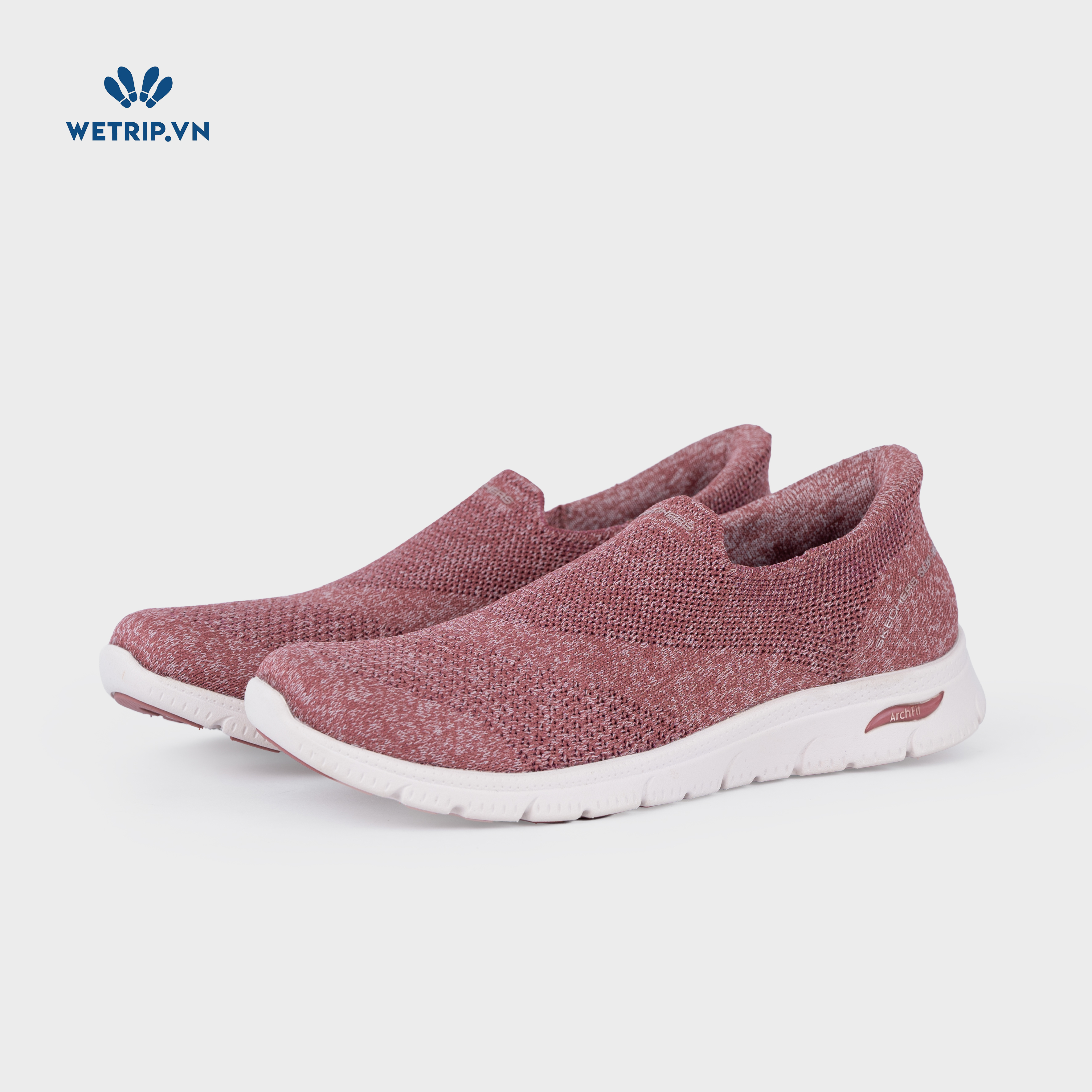 Slipon We_SKE (Vải mận, đế trắng) Mã SLO-SKE-019-B