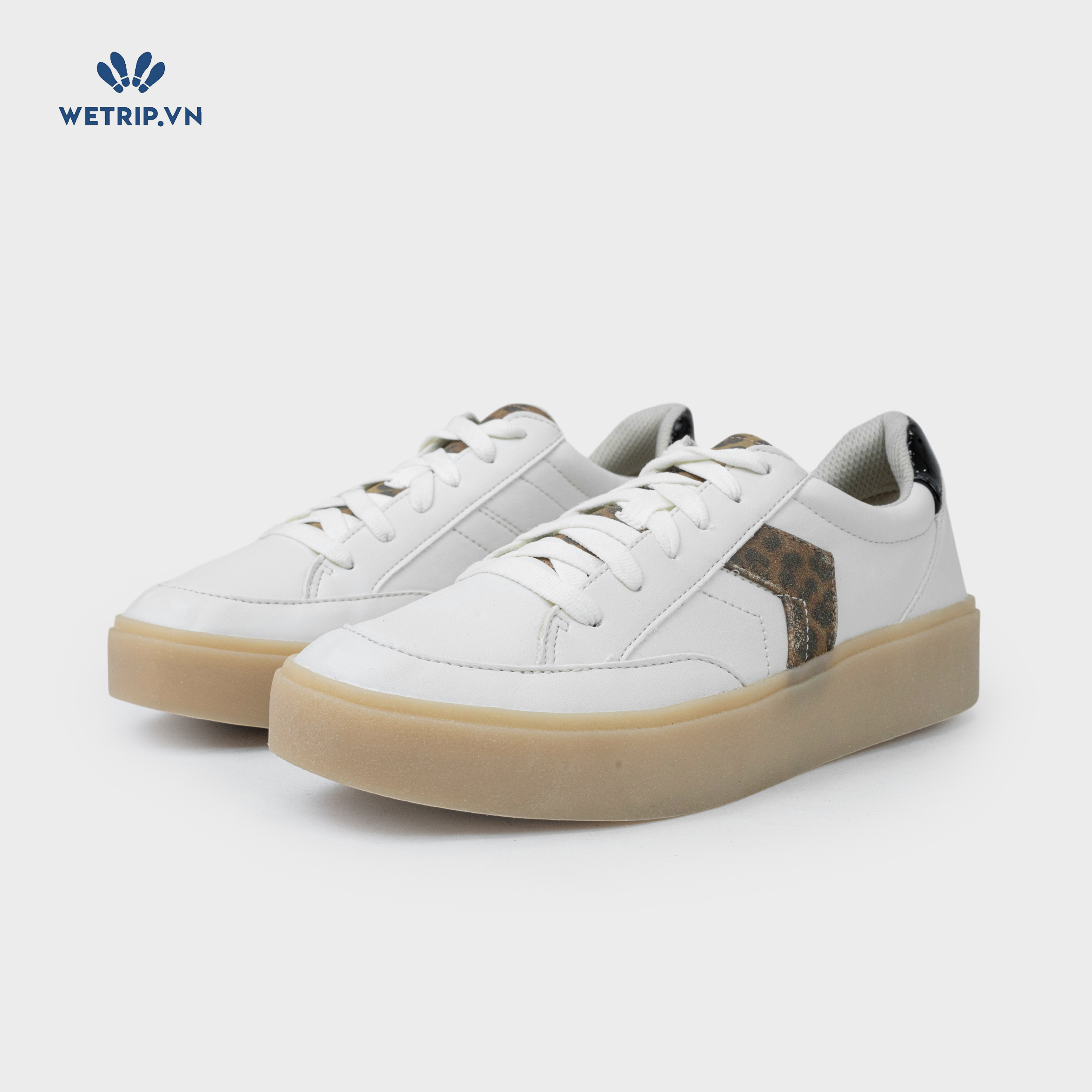 Sneaker Dr.Sholl's (Da trắng đen, vạch nâu ) Mã SN-DRS-013-C2