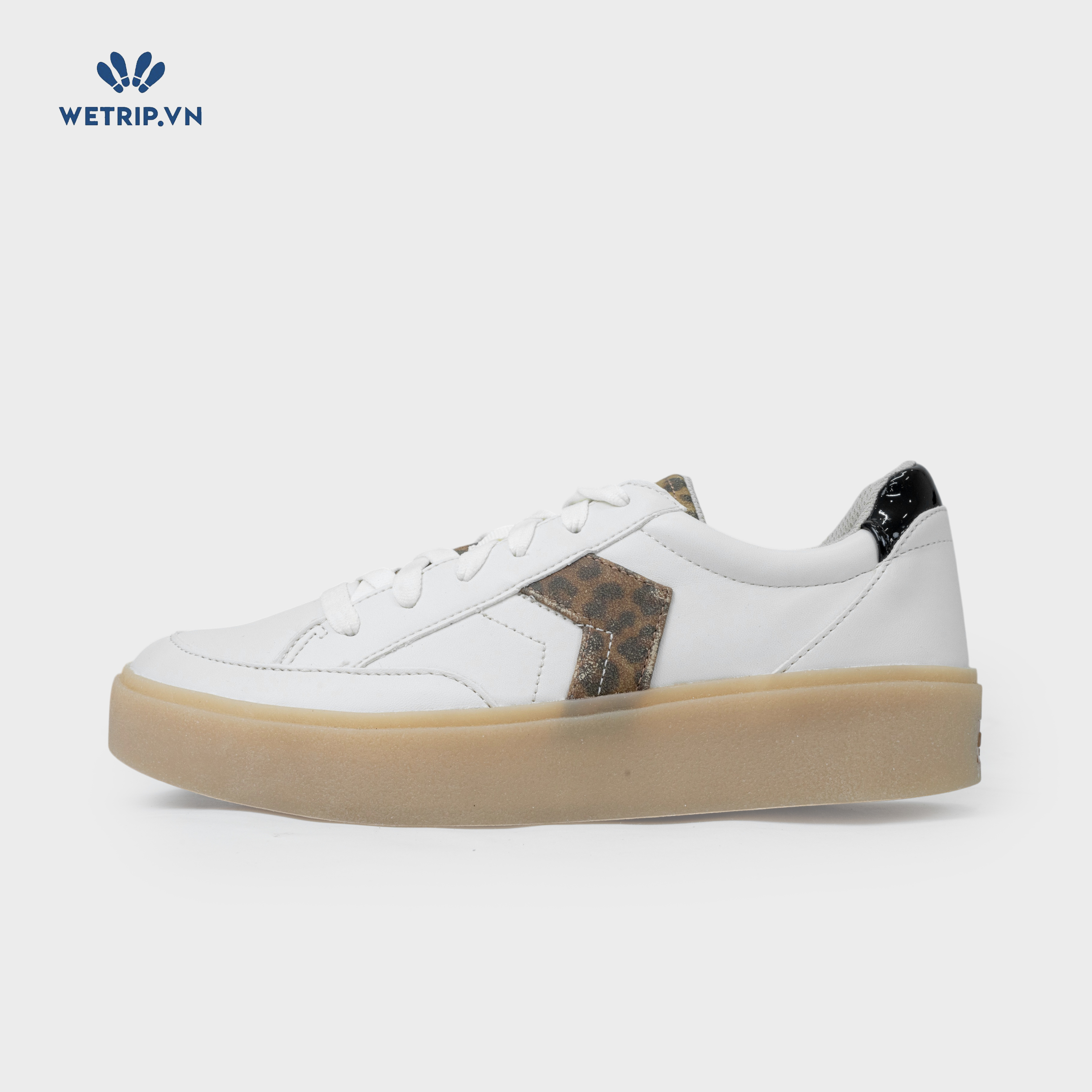 Sneaker Dr.Sholl's (Da trắng đen, vạch nâu ) Mã SN-DRS-013-C2
