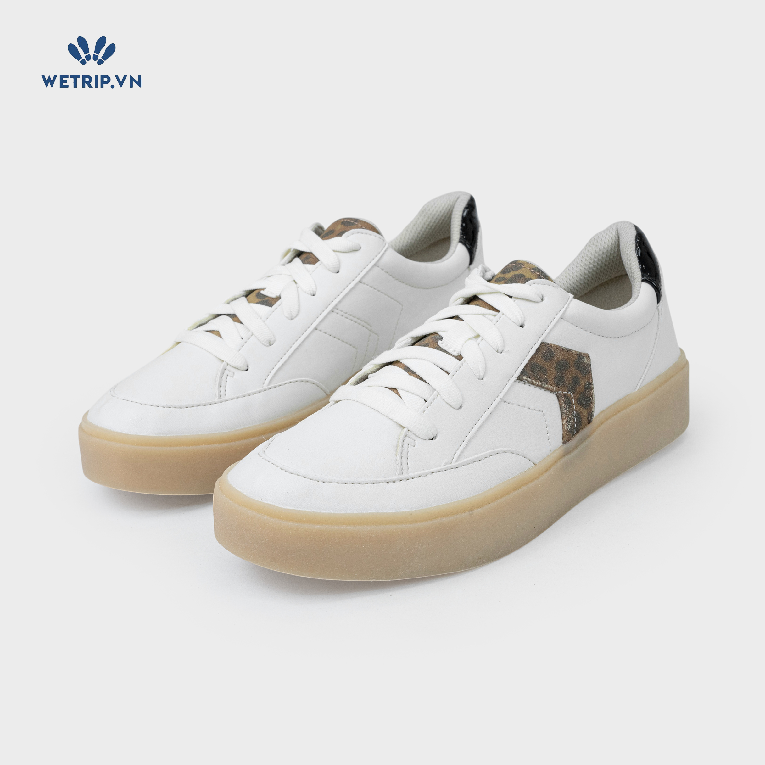 Sneaker Dr.Sholl's (Da trắng đen, vạch nâu ) Mã SN-DRS-013-C2