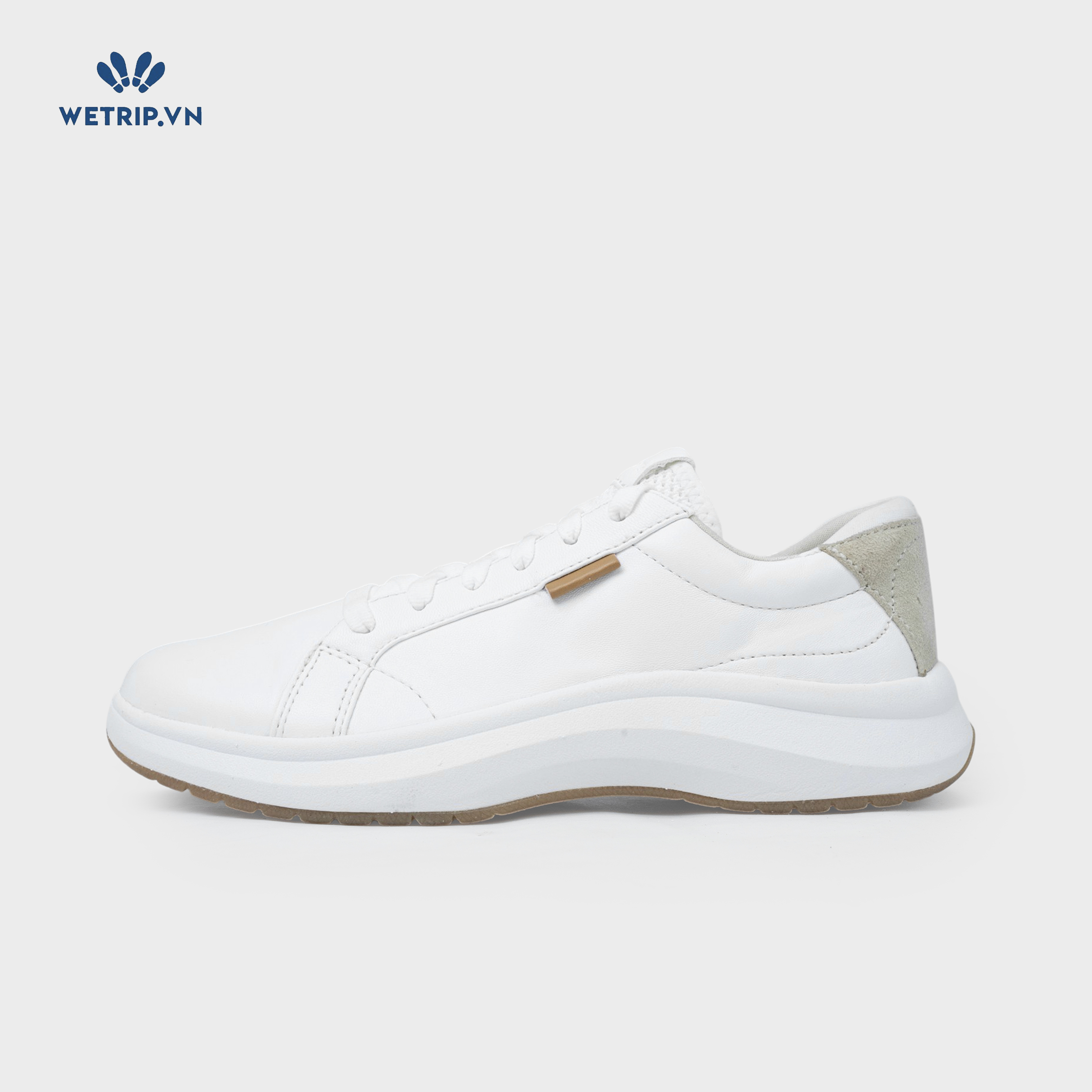 Sneaker Dr.Sholl's (Da trắng, gót nâu) Mã SN-DRS-027-A