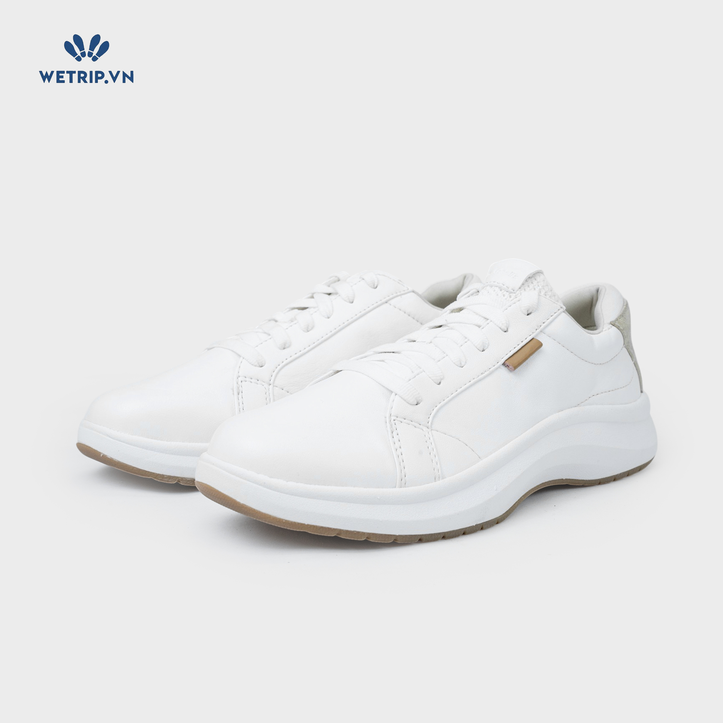 Sneaker Dr.Sholl's (Da trắng, gót nâu) Mã SN-DRS-027-A