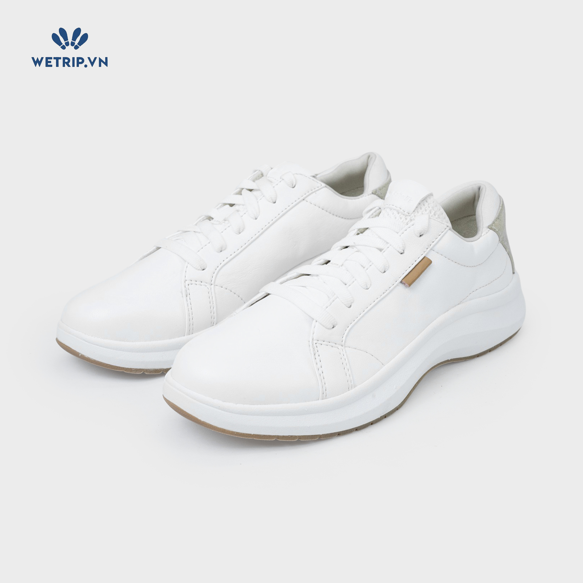 Sneaker Dr.Sholl's (Da trắng, gót nâu) Mã SN-DRS-027-A