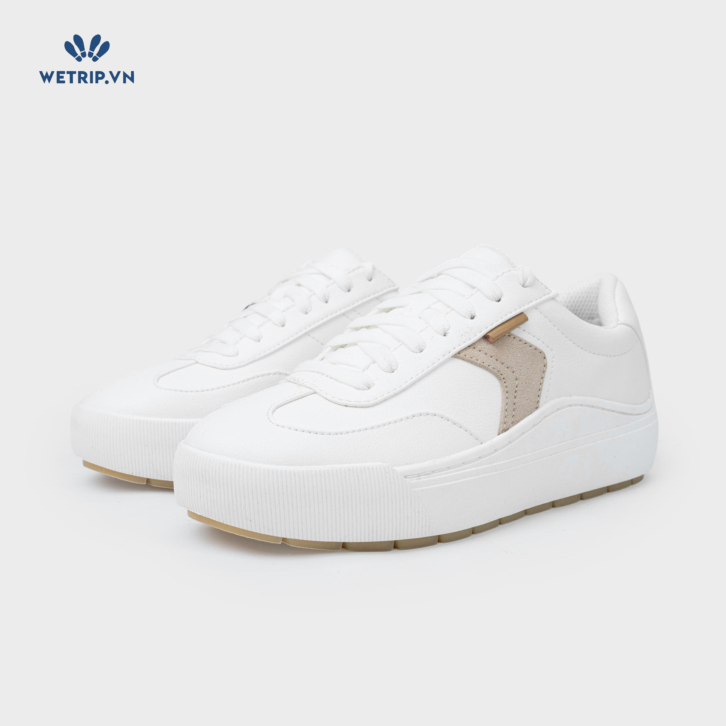 Sneaker Dr.Sholl's (Da trắng, vạch nâu) Mã SN-DRS-020-H