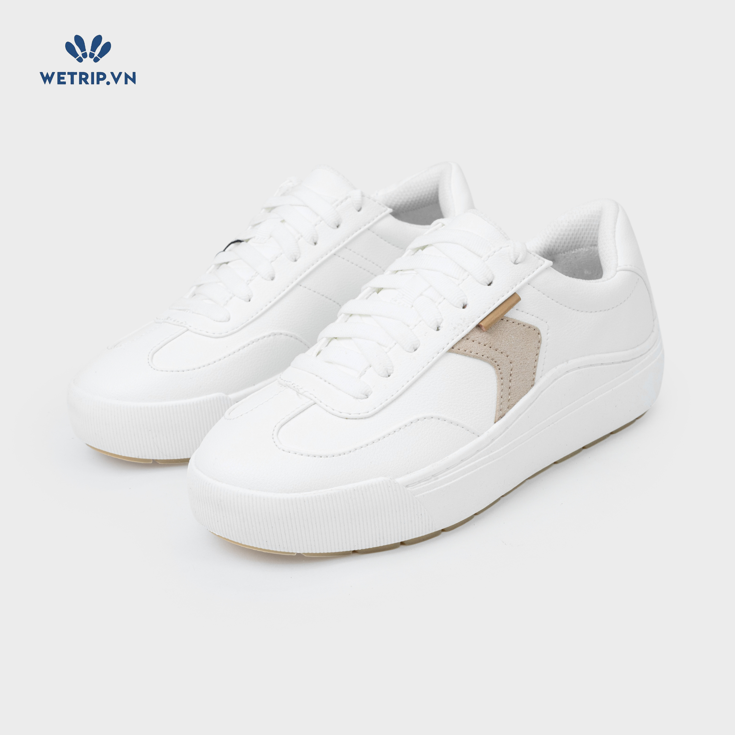 Sneaker Dr.Sholl's (Da trắng, vạch nâu) Mã SN-DRS-020-H