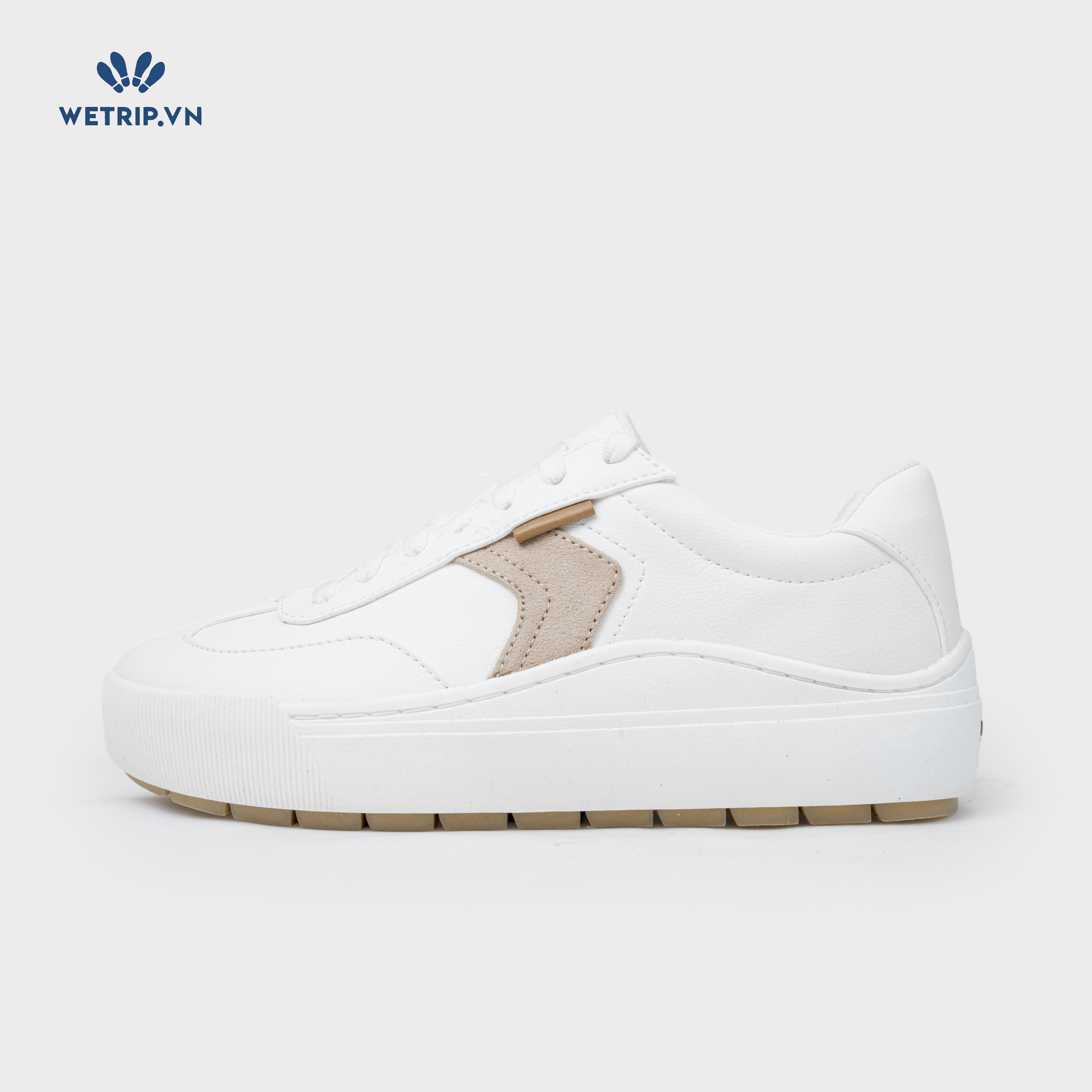 Sneaker Dr.Sholl's (Da trắng, vạch nâu) Mã SN-DRS-020-H