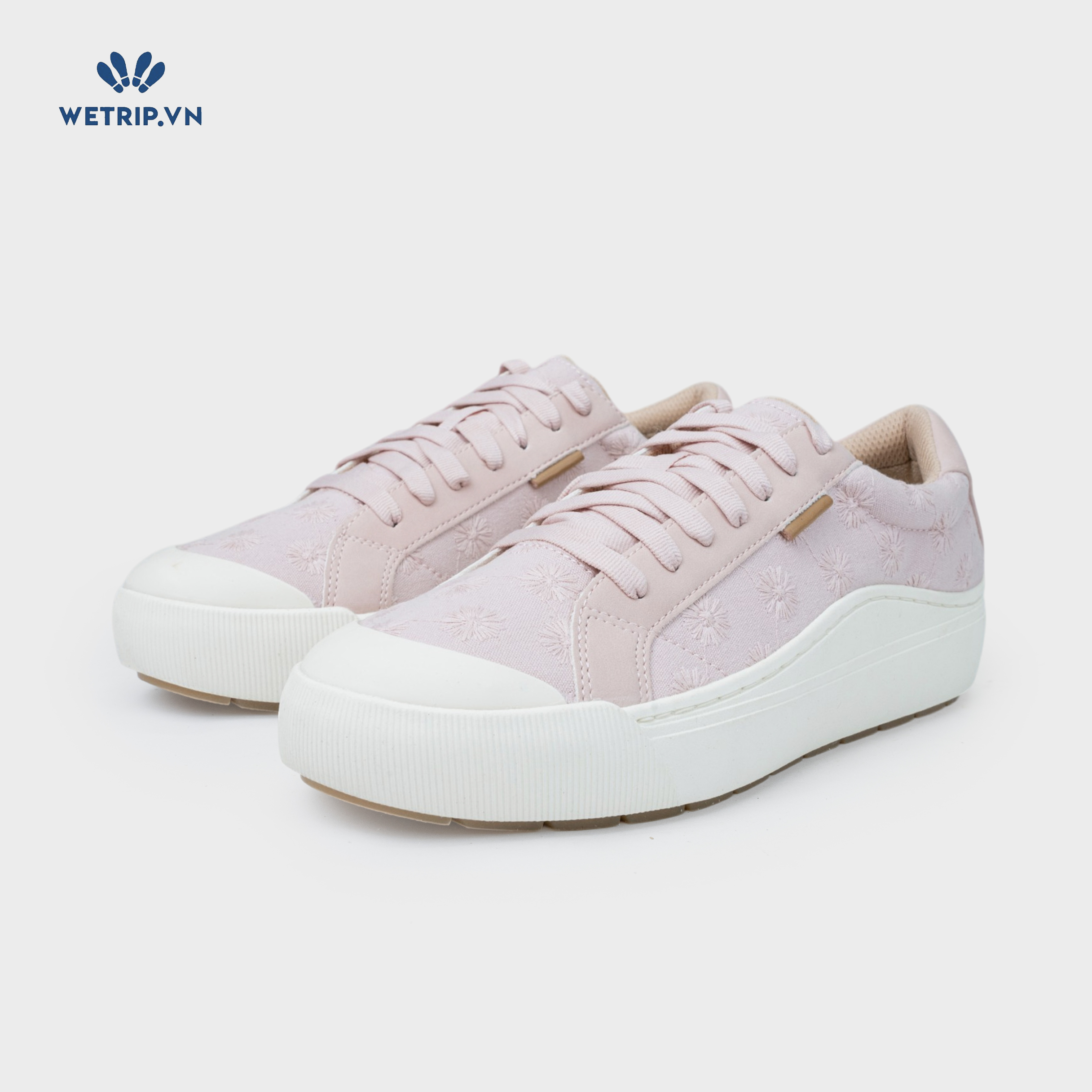Sneaker Dr.Sholl's (Hồng thêu hoa, đế kem) Mã SN-DRS-034-C