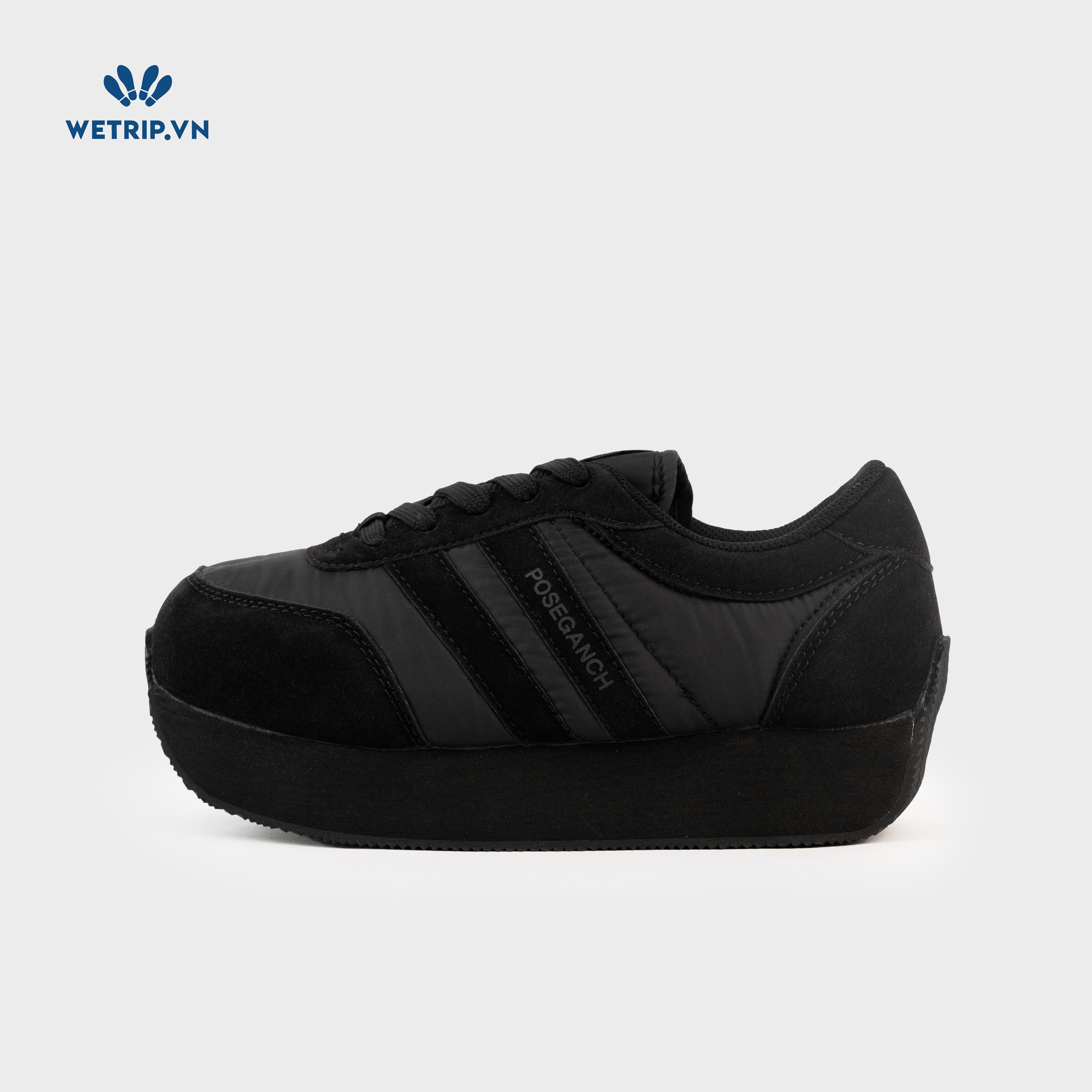 Sneaker Poseganch (Đen, vải phối da lộn) Mã SN-PSG-010-A