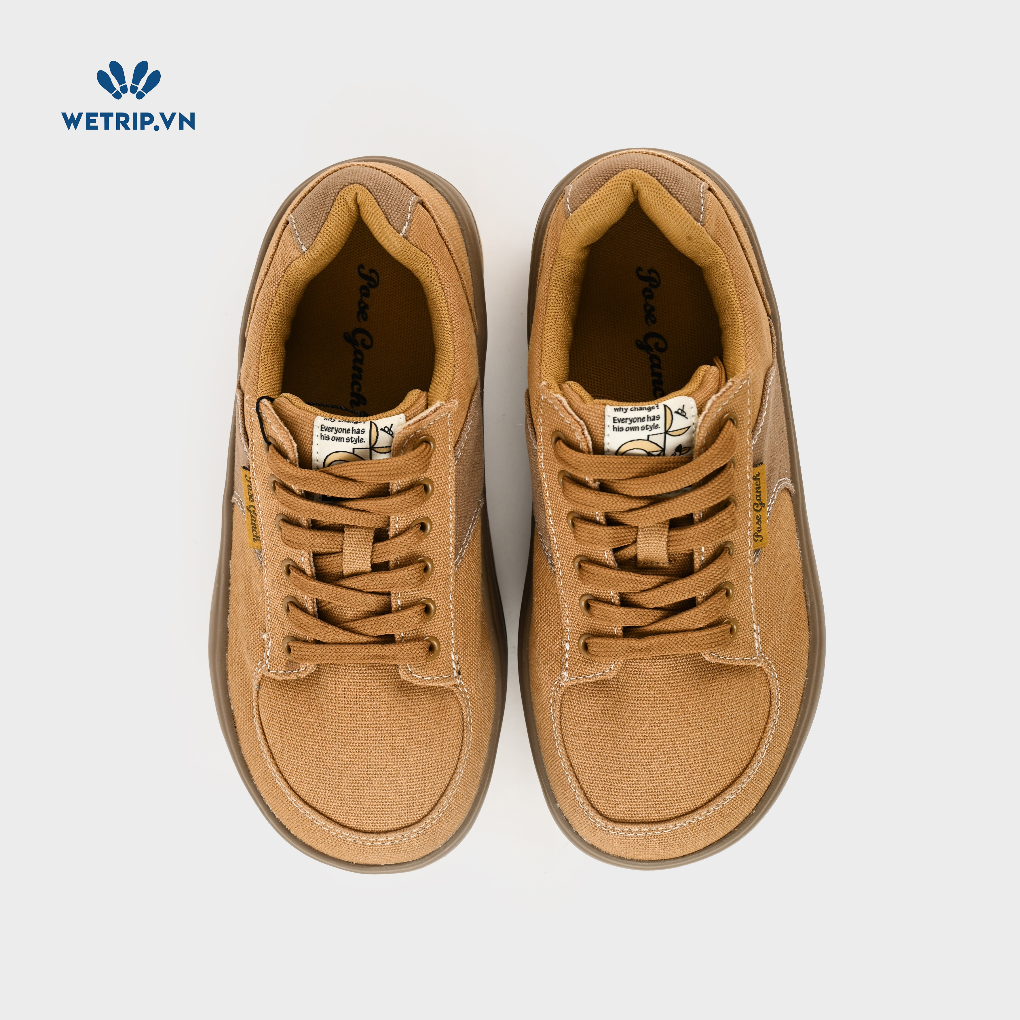 Sneaker Poseganch (Vải nâu bò) Mã SN-PSG-005-N