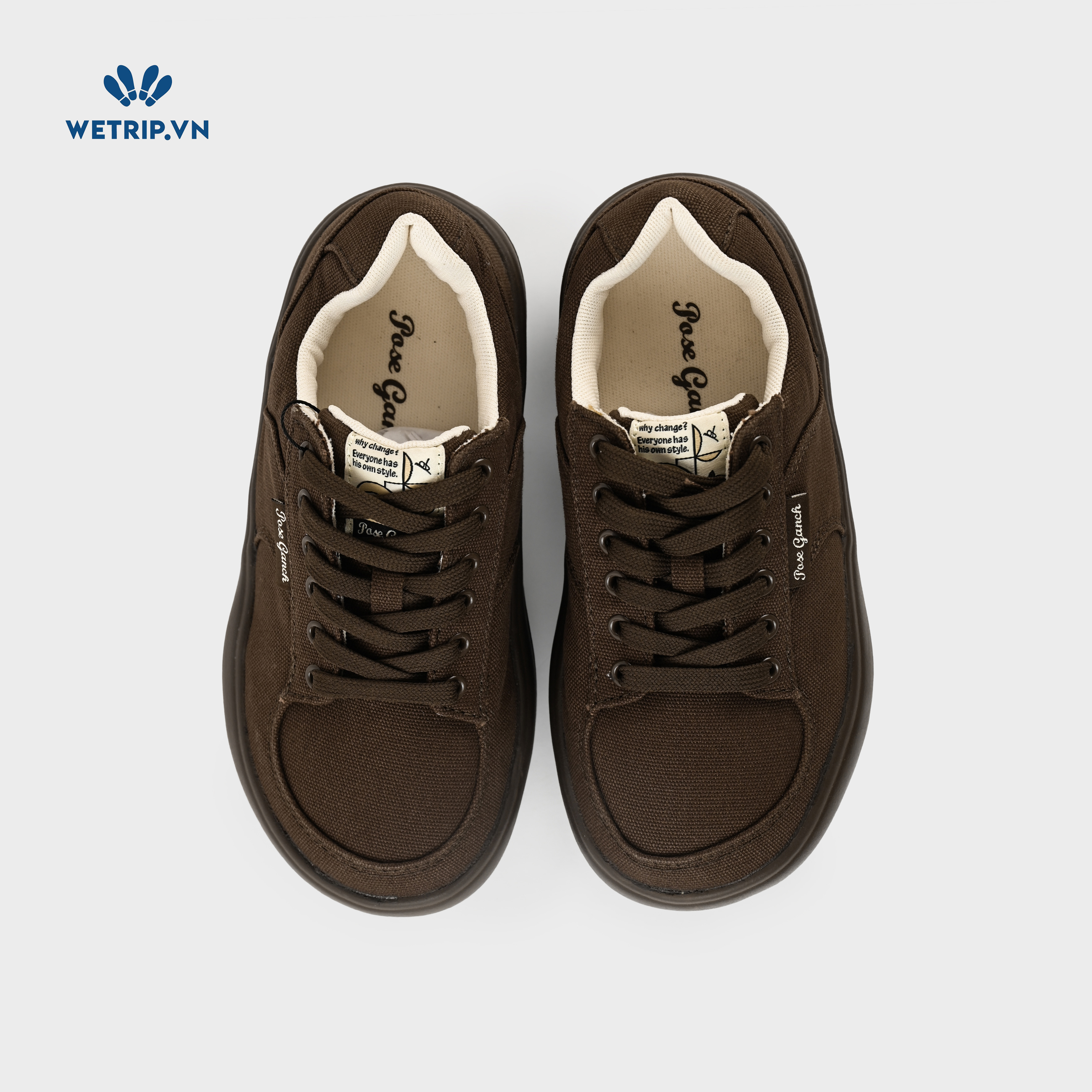Sneaker Poseganch (Vải nâu sẫm) Mã SN-PSG-005-O