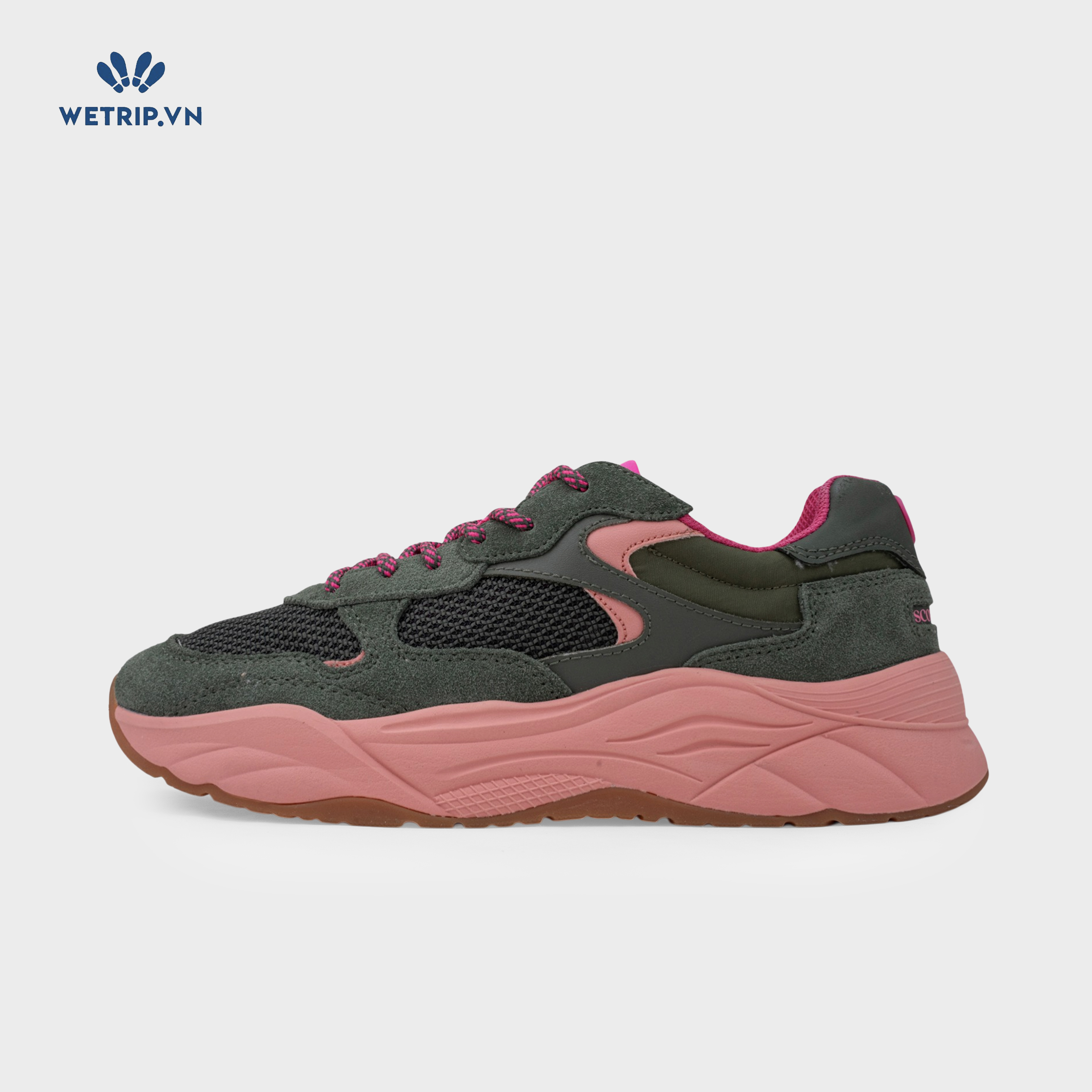 Sneaker Scotch & Soda (Da lộn xanh rêu phối lưới) Mã SN-SCO-002-B