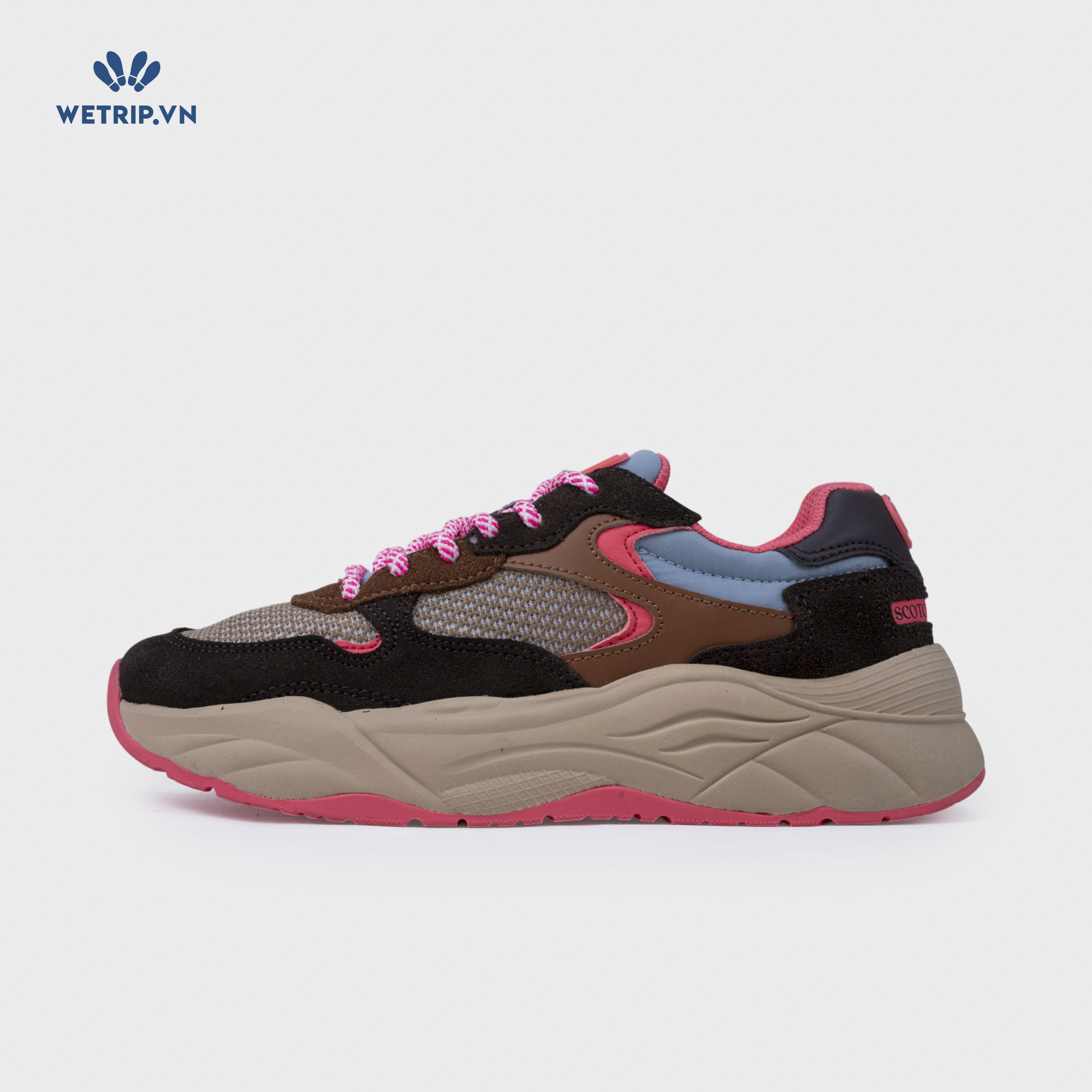 Sneaker Scotch & Soda (Da nâu lộn, phối lưới) Mã SN-SCO-002-A