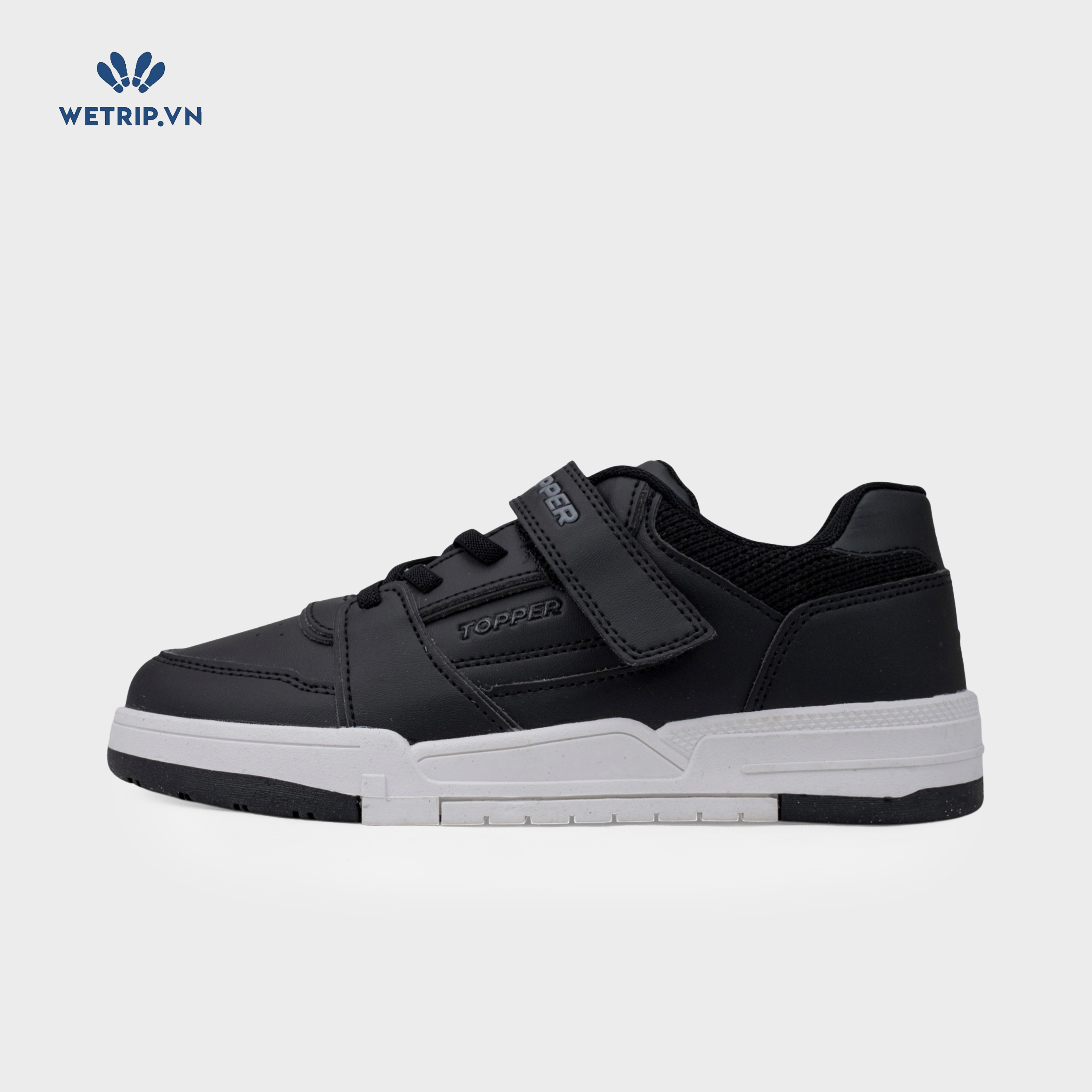 Sneaker Topper (Da đen, đế trắng) Mã SN-TOPE-005-A