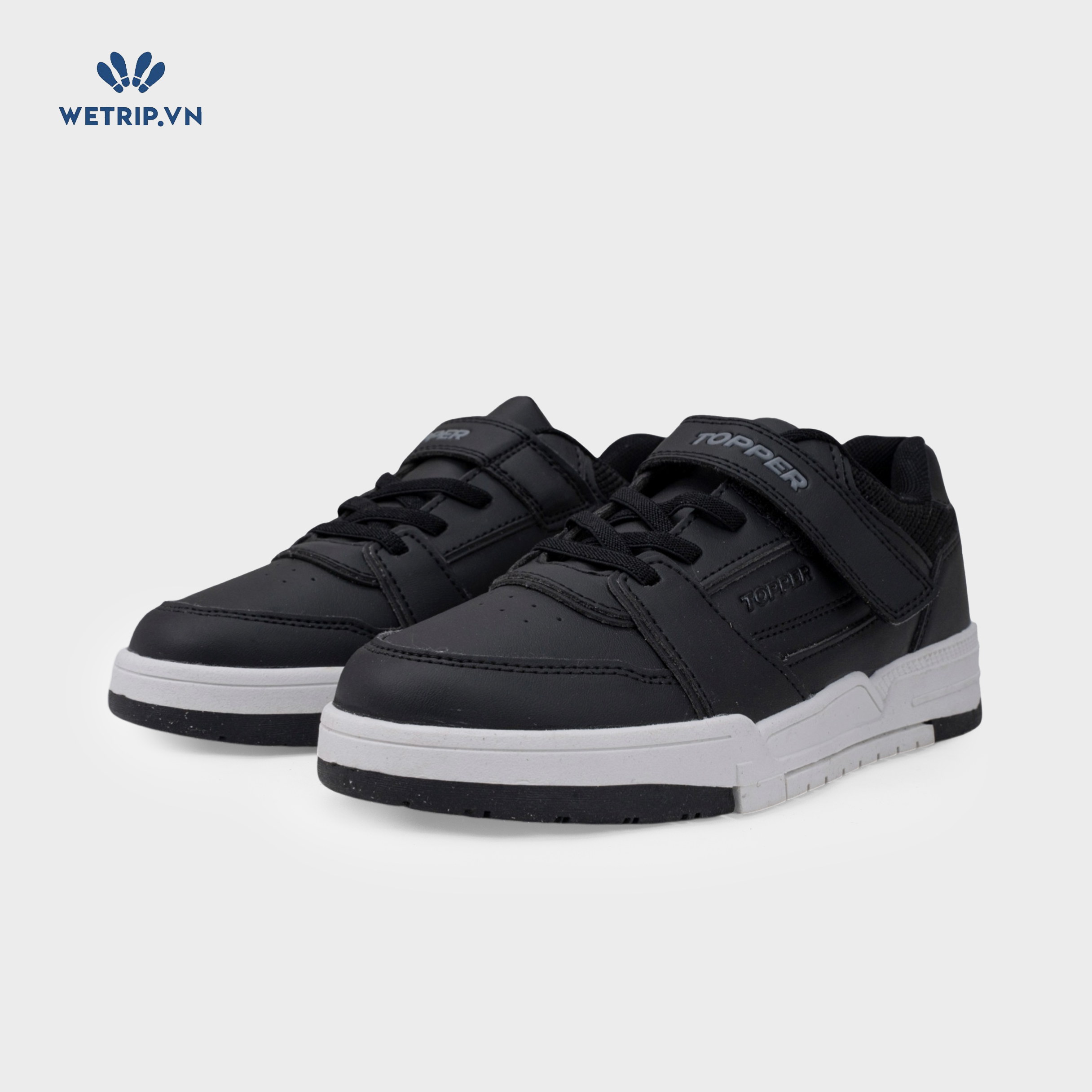 Sneaker Topper (Da đen, đế trắng) Mã SN-TOPE-005-A