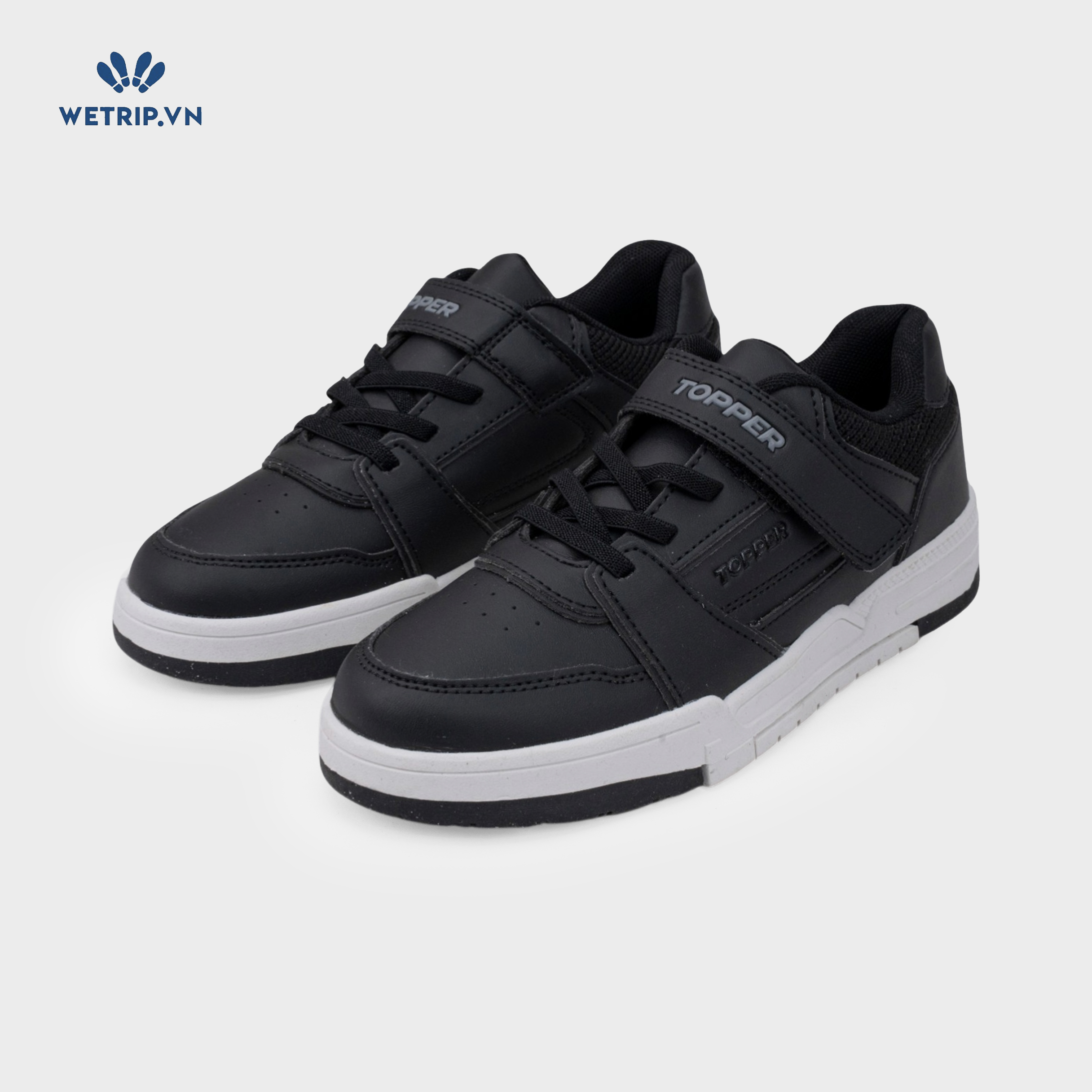 Sneaker Topper (Da đen, đế trắng) Mã SN-TOPE-005-A