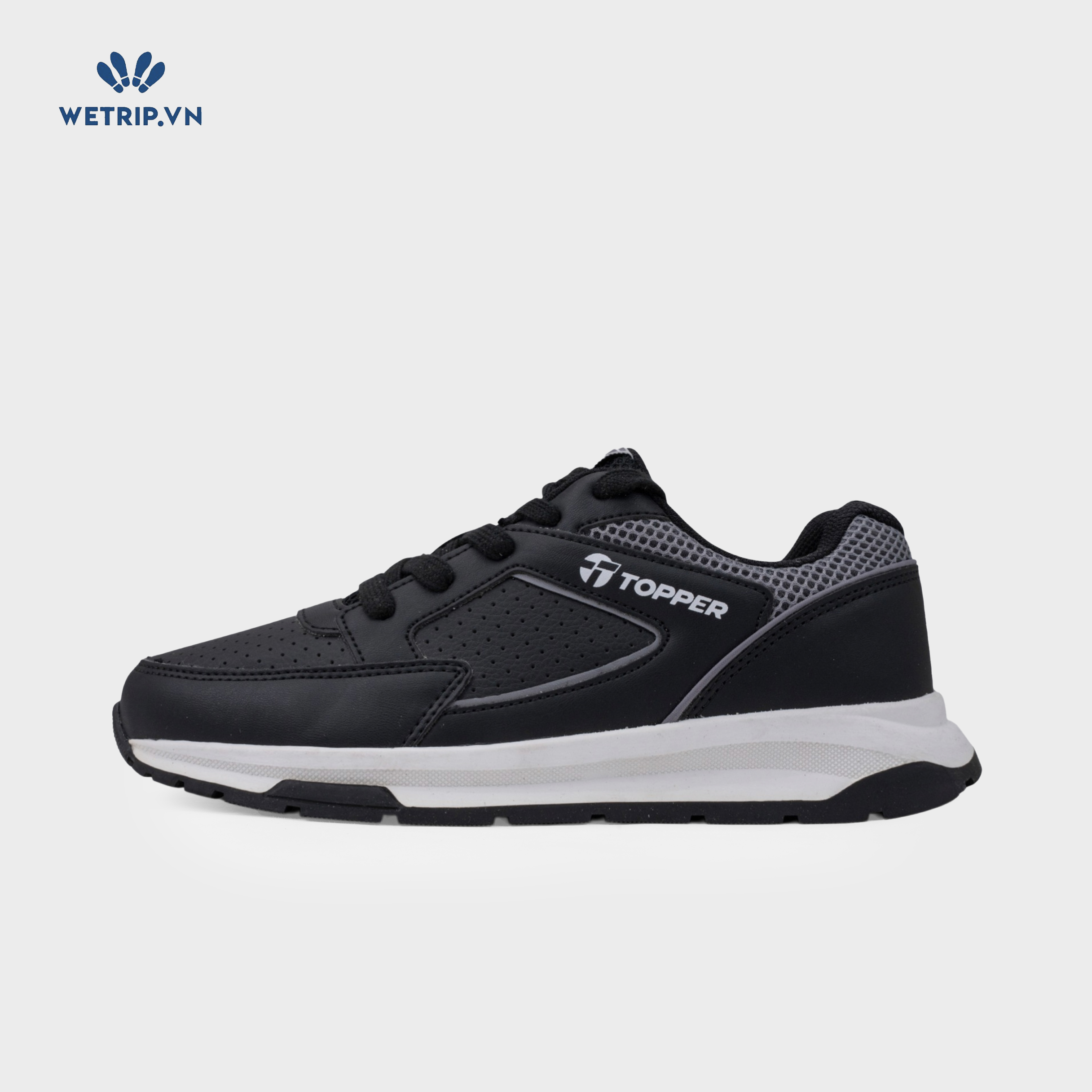 Sneaker Topper (Da đen, phối lưới ghi) Mã SN-TOPE-006-A