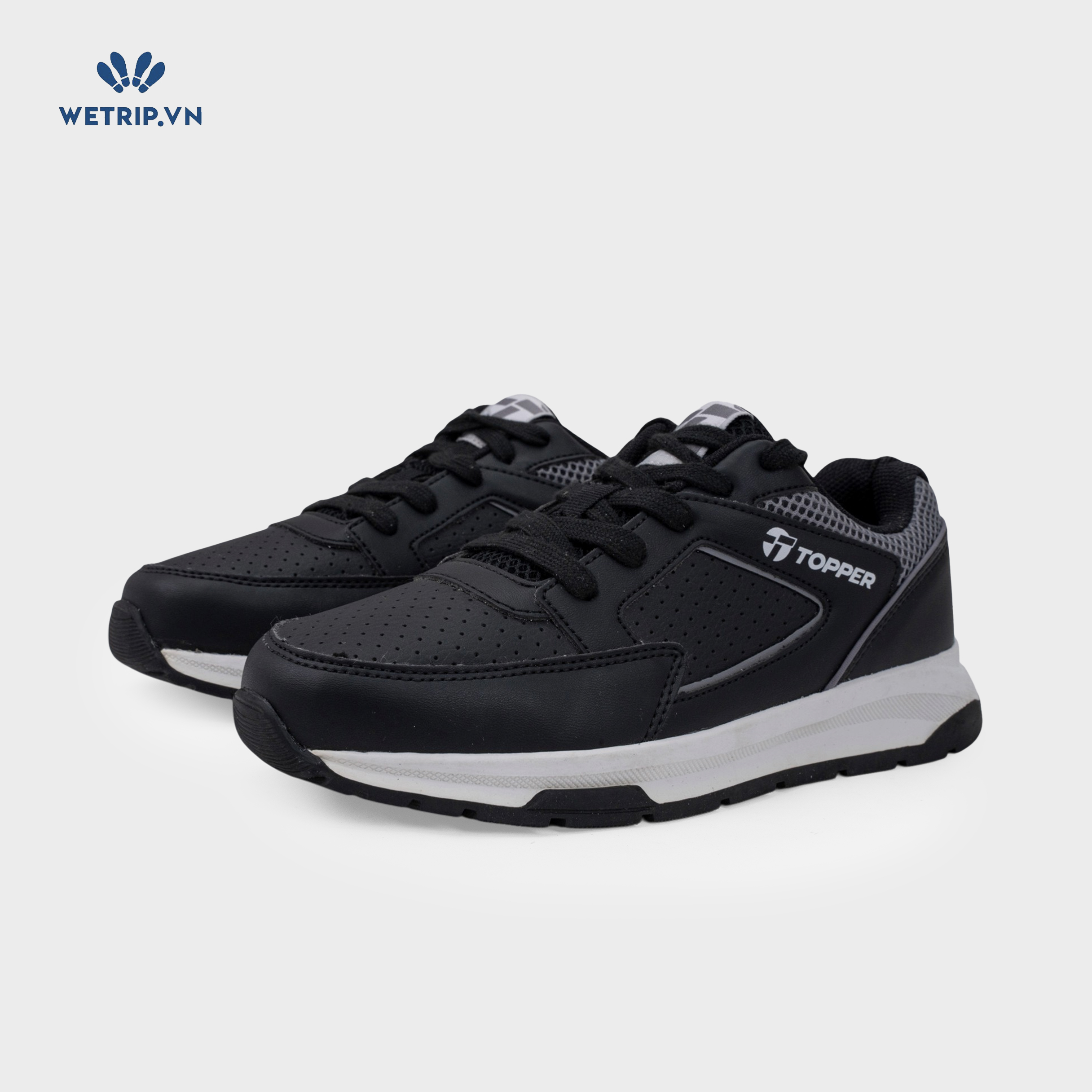 Sneaker Topper (Da đen, phối lưới ghi) Mã SN-TOPE-006-A