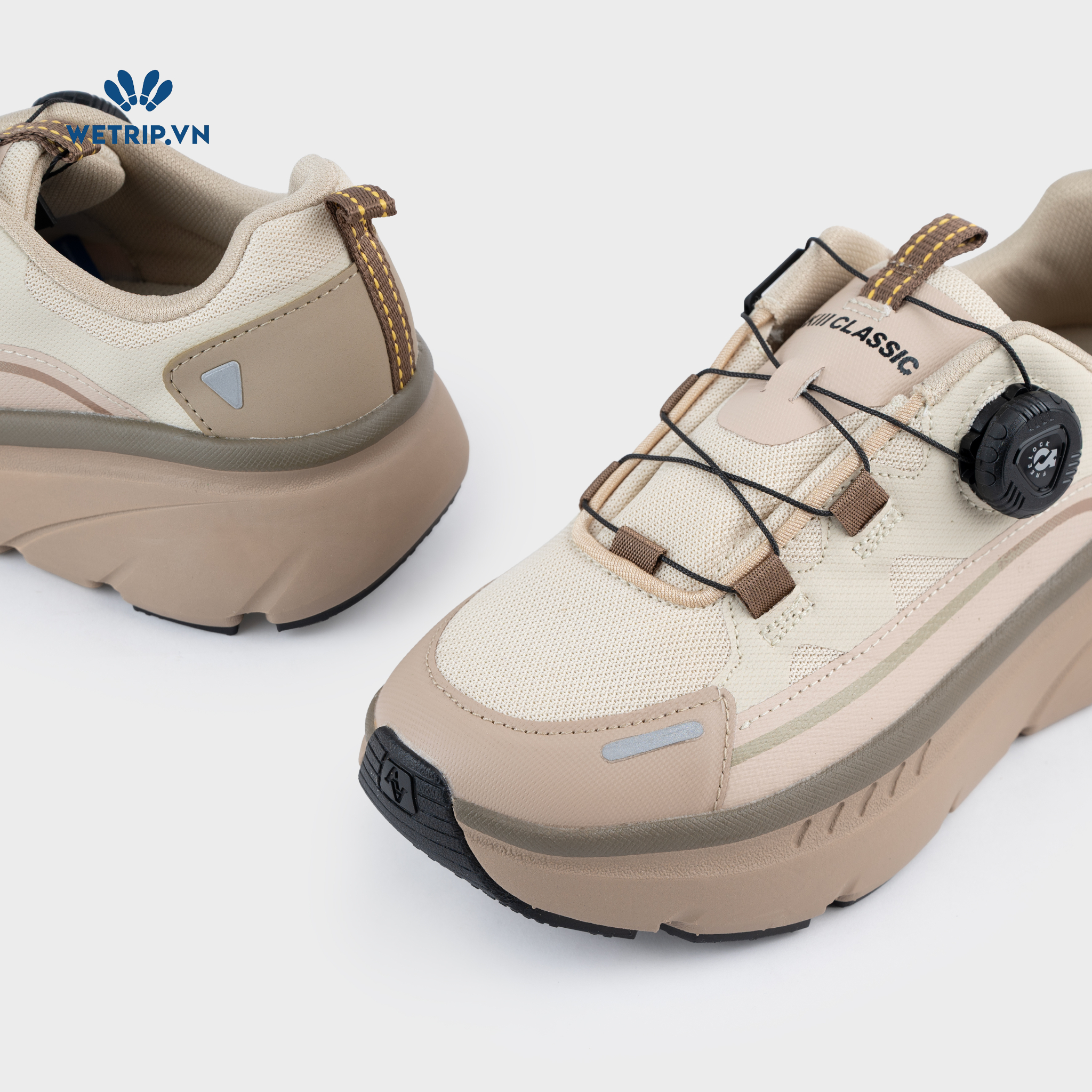 Sneakers Akiii Classic (Be đế nâu) Mã SN-AKCL-005-G