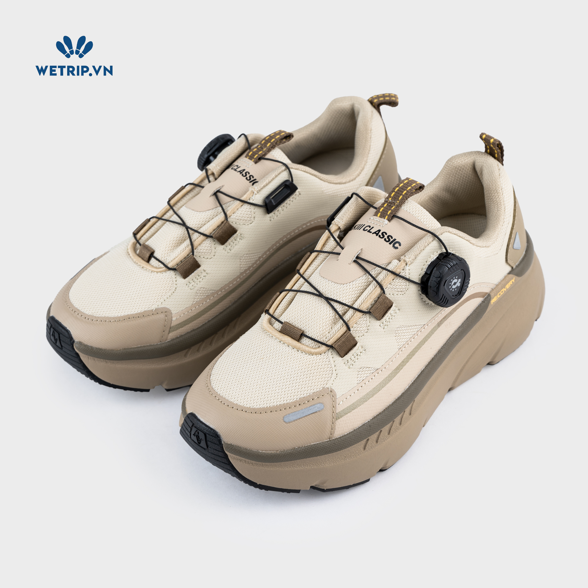 Sneakers Akiii Classic (Be đế nâu) Mã SN-AKCL-005-G
