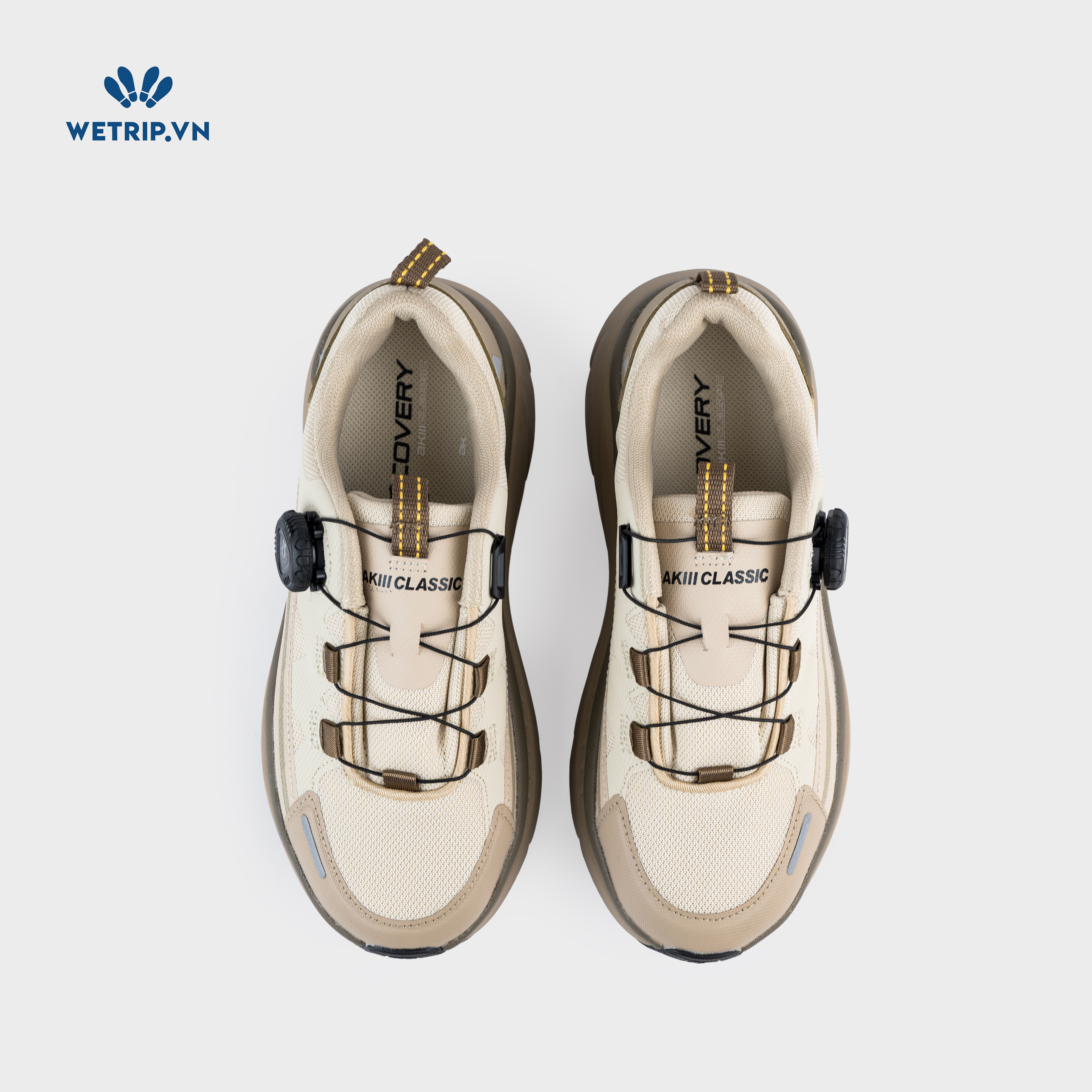 Sneakers Akiii Classic (Be đế nâu) Mã SN-AKCL-005-G