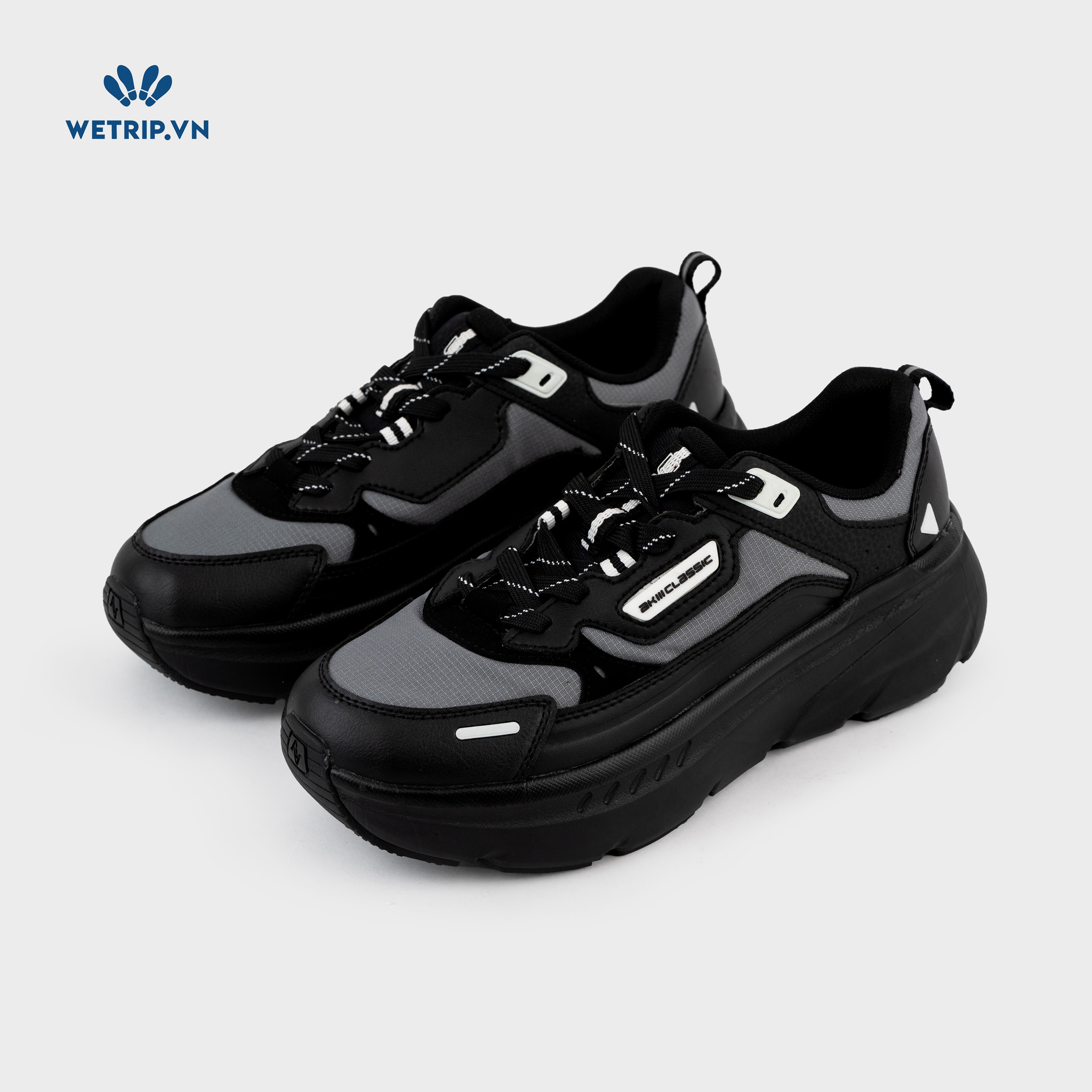 Sneakers Akiii Classic (Đen phối xám) Mã SN-AKCL-007-A3