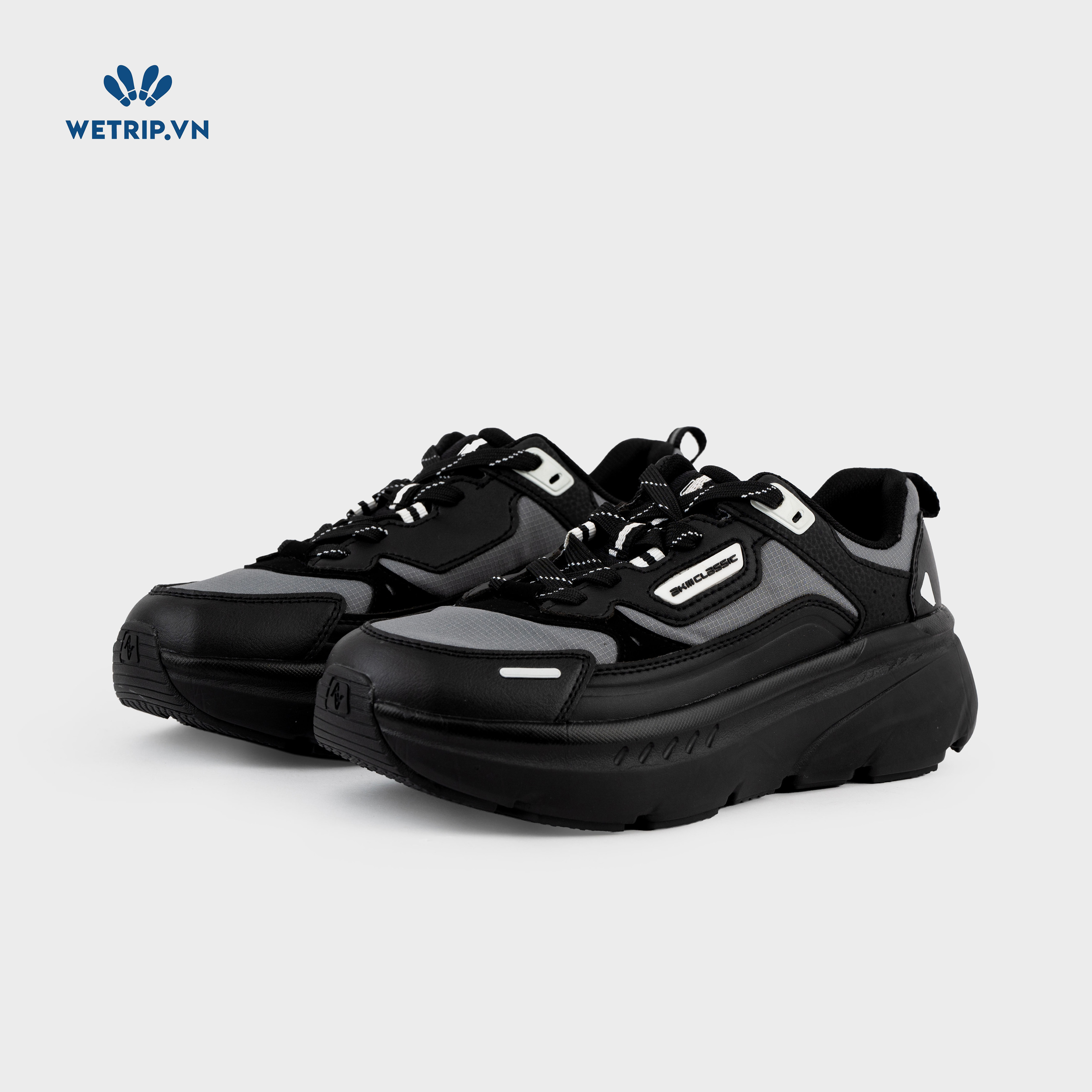 Sneakers Akiii Classic (Đen phối xám) Mã SN-AKCL-007-A3