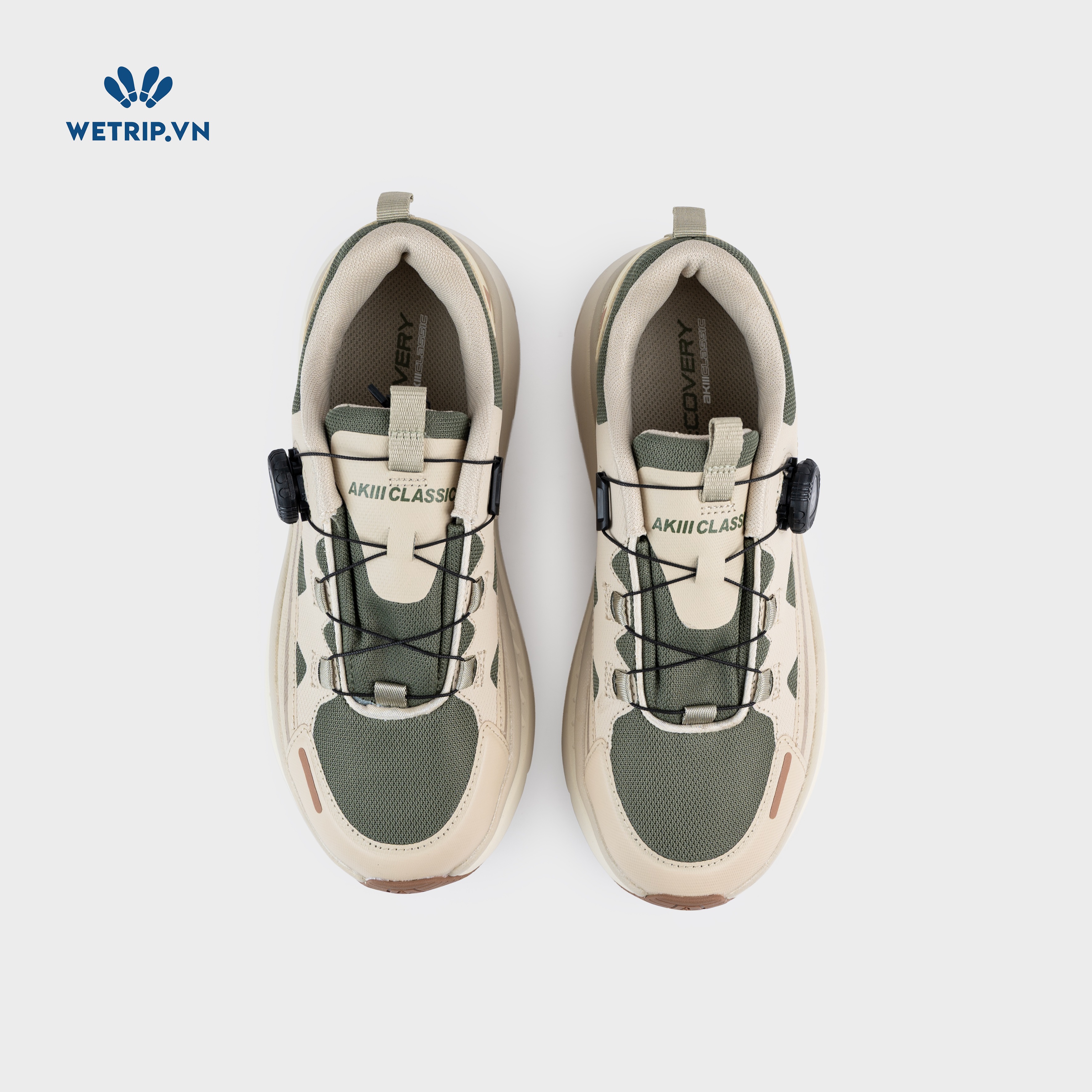 Sneakers Akiii Classic (Kem phối xanh) Mã SN-AKCL-005-I
