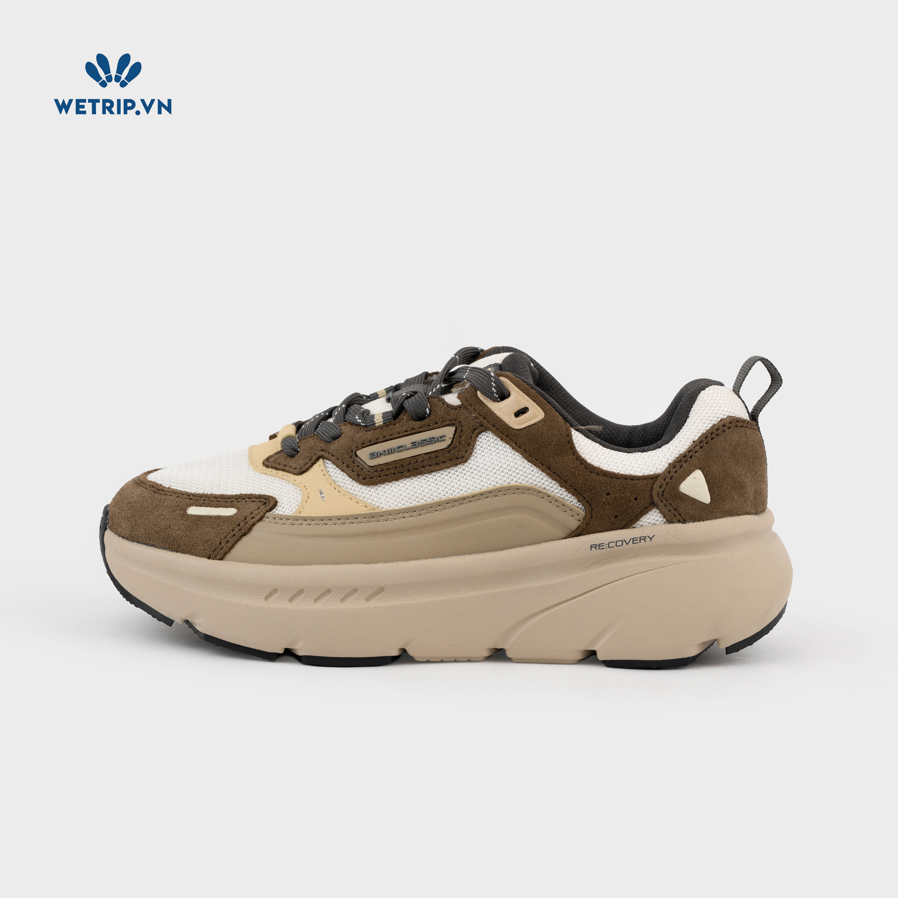Sneakers Akiii Classic (Nâu phối kem) Mã SN-AKCL-007-E