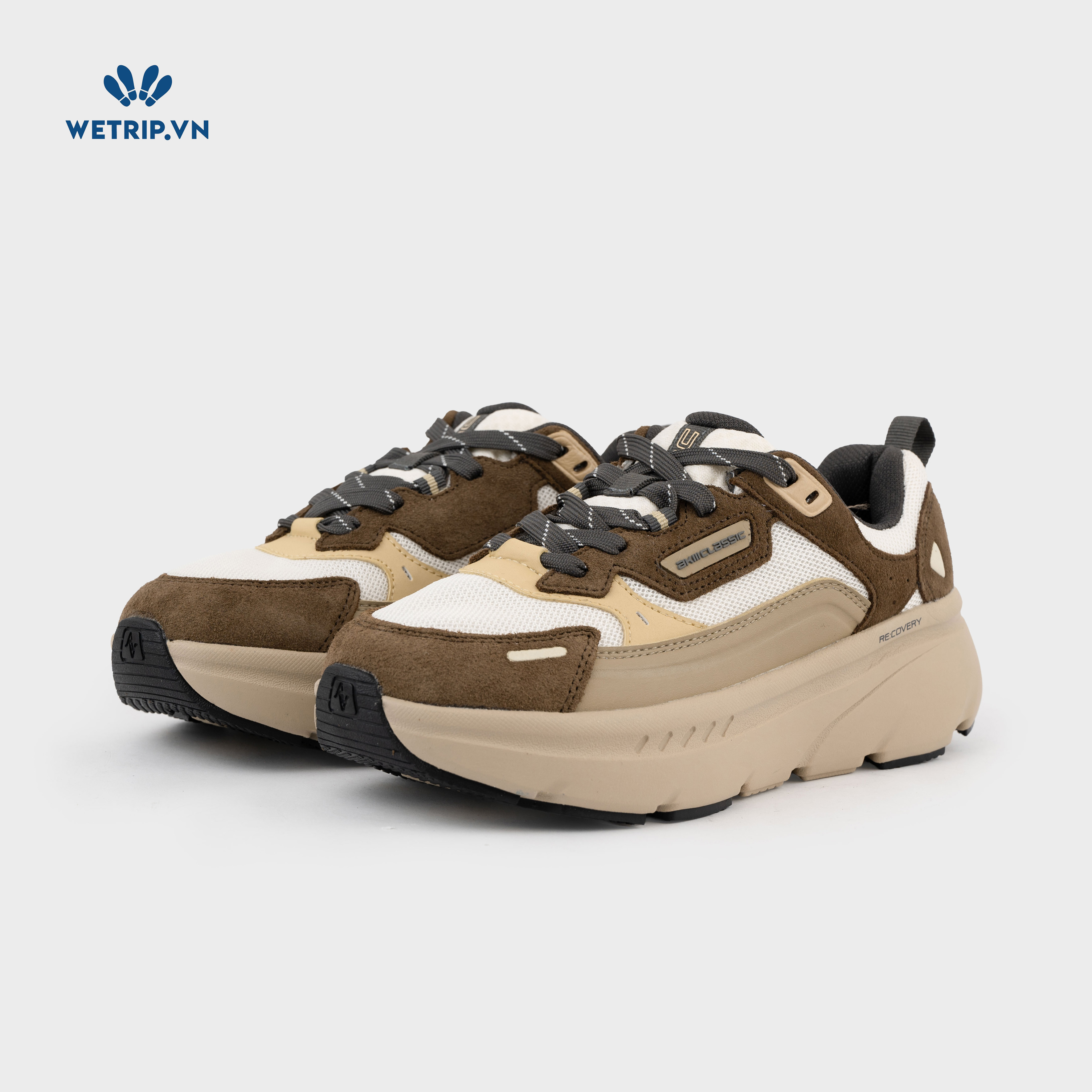 Sneakers Akiii Classic (Nâu phối kem) Mã SN-AKCL-007-E