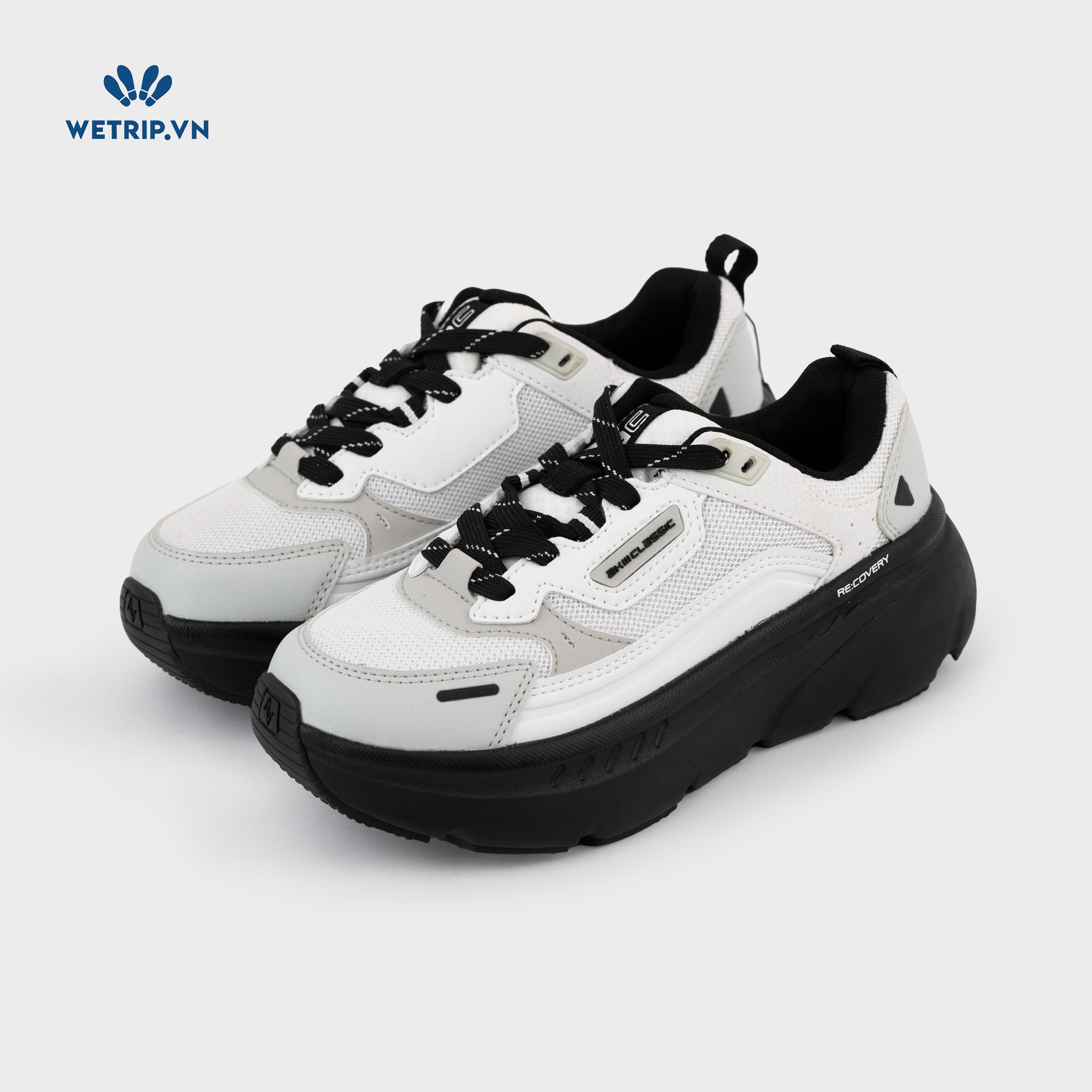 Sneakers Akiii Classic (Trắng đế đen) Mã SN-AKCL-007-H