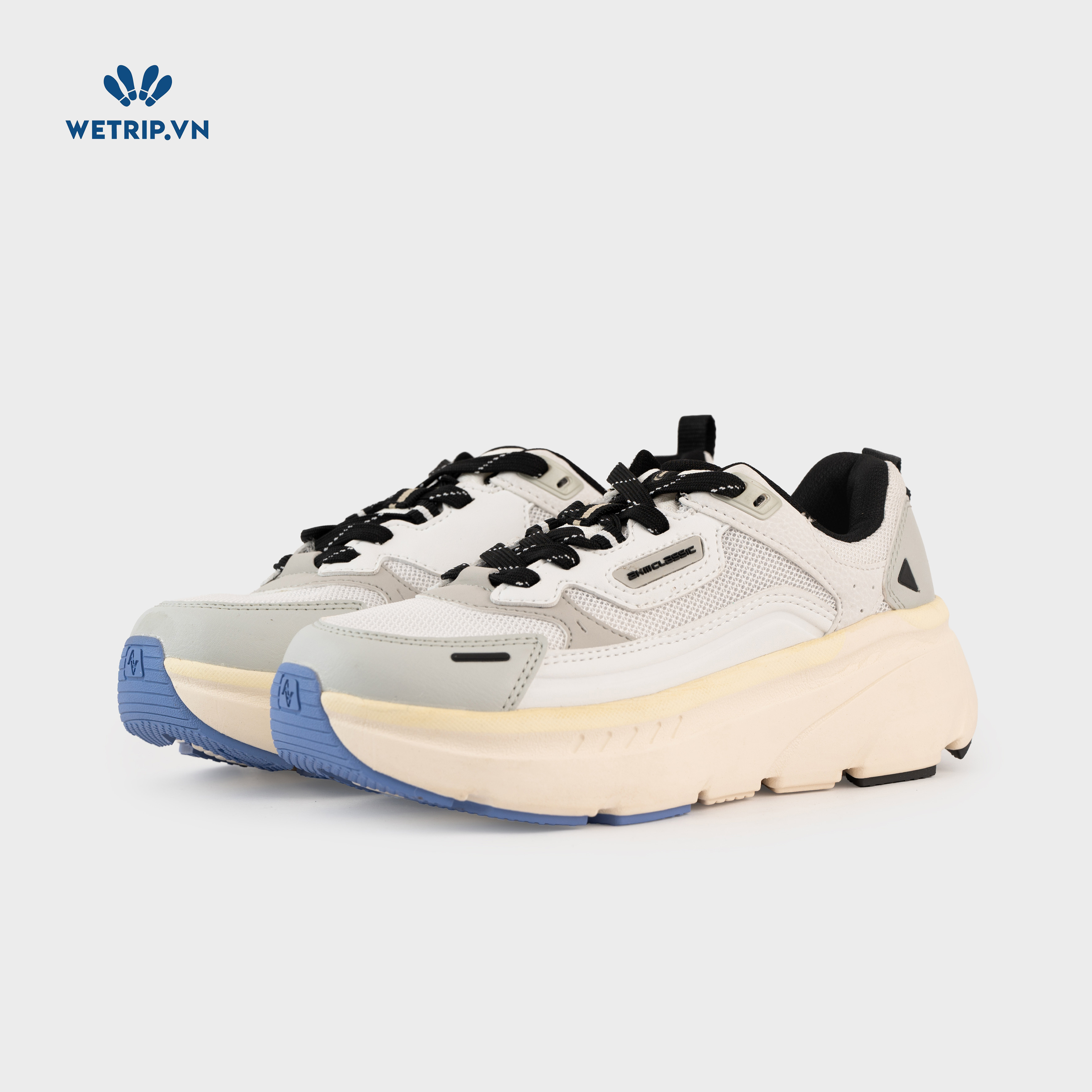 Sneakers Akiii Classic (Viền vàng nhạt, mũi đế xanh) Mã SN-AKCL-007-I2