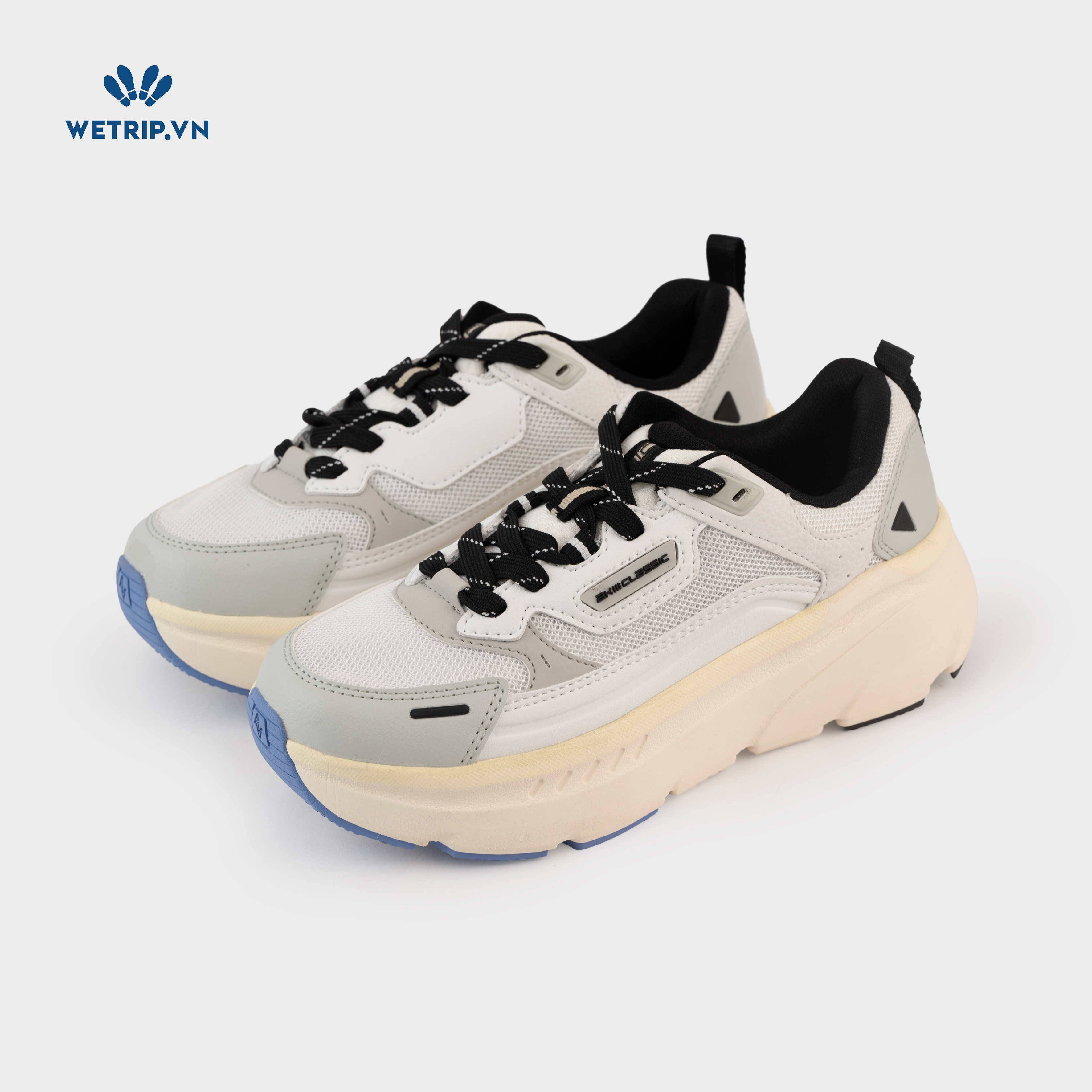 Sneakers Akiii Classic (Viền vàng nhạt, mũi đế xanh) Mã SN-AKCL-007-I2