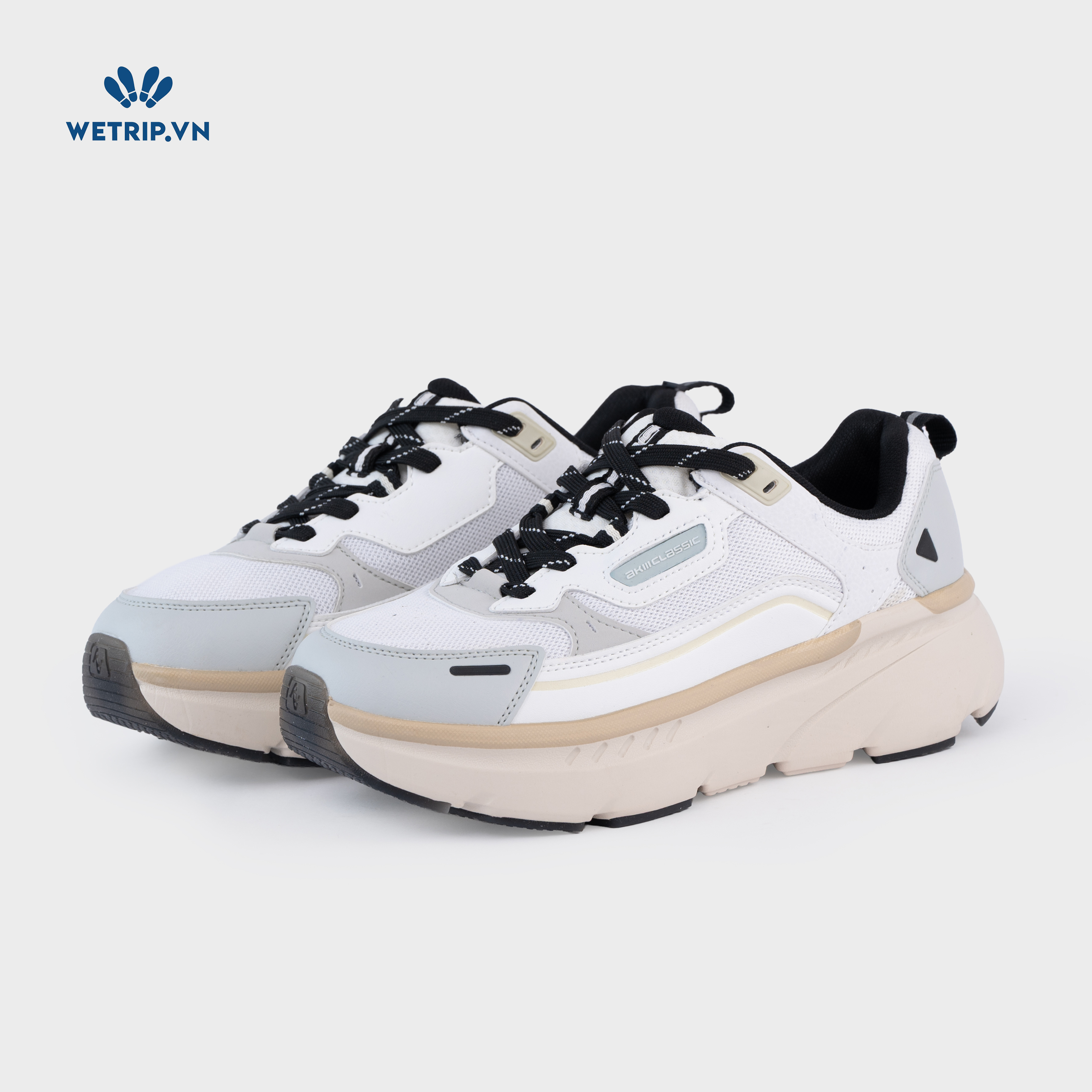 Sneakers Akiii Classic (Viền vàng nhạt, mũi đế xanh) Mã SN-AKCL-007-I3