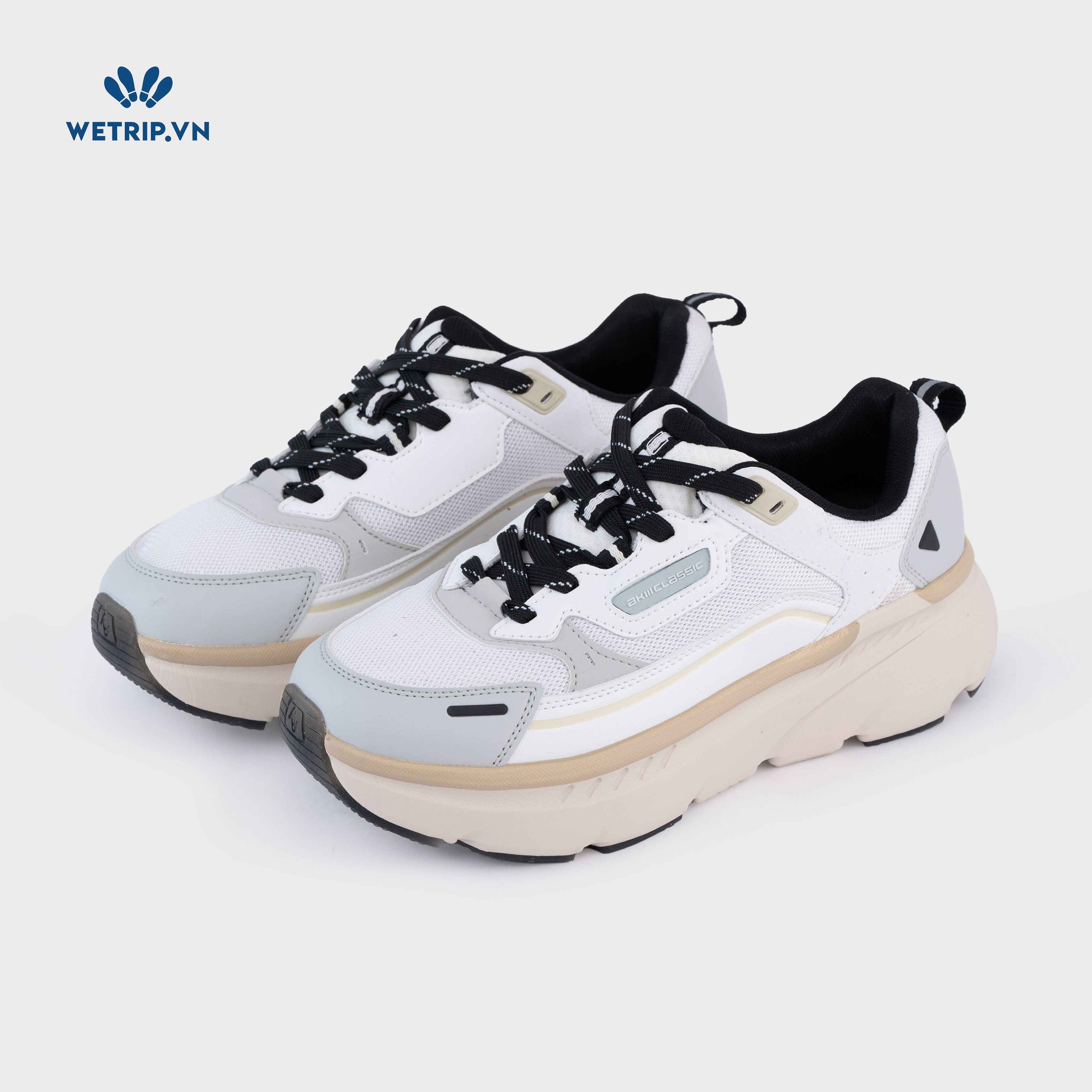 Sneakers Akiii Classic (Viền vàng nhạt, mũi đế xanh) Mã SN-AKCL-007-I3