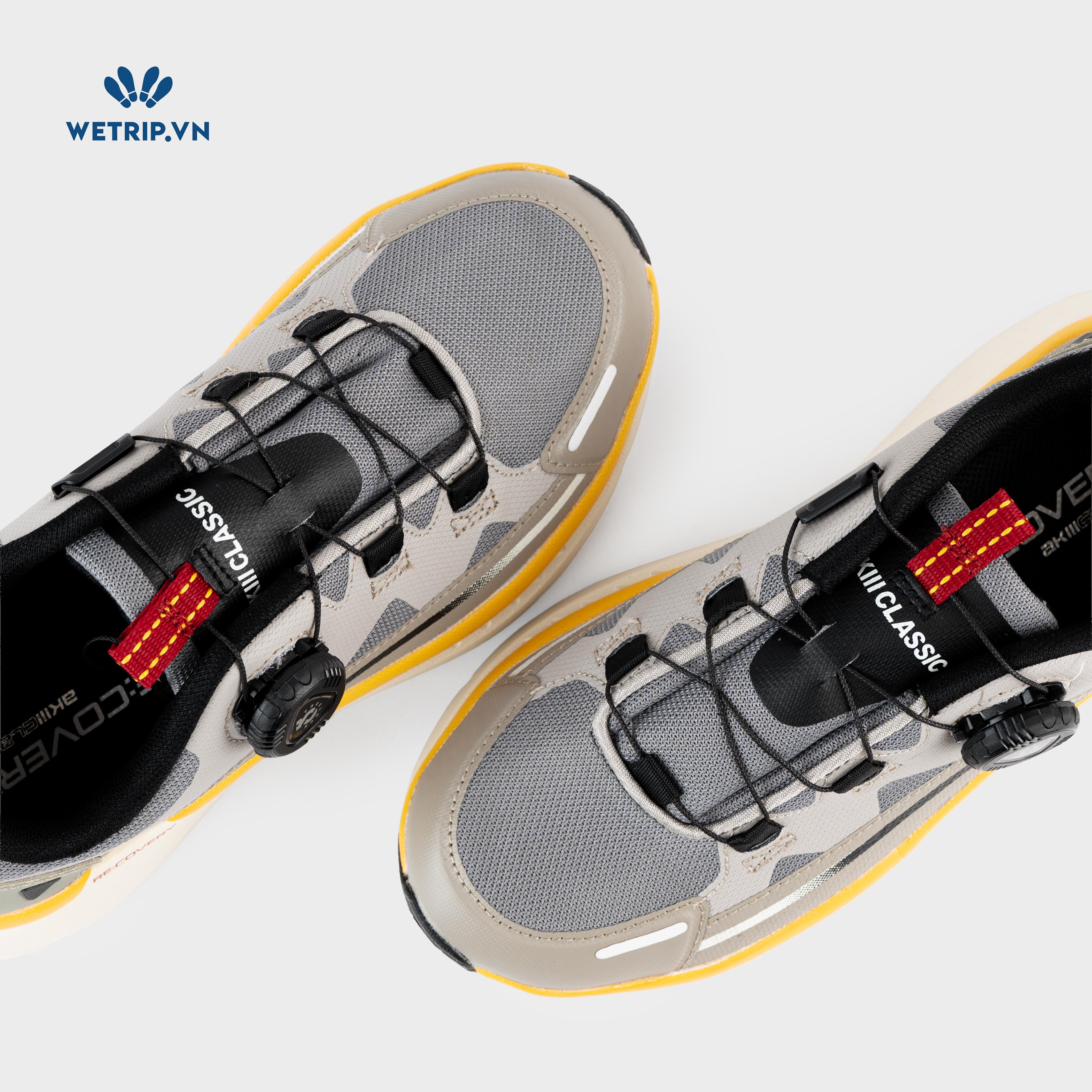 Sneakers Akiii Classic (Xám vạch vàng) Mã SN-AKCL-005-K