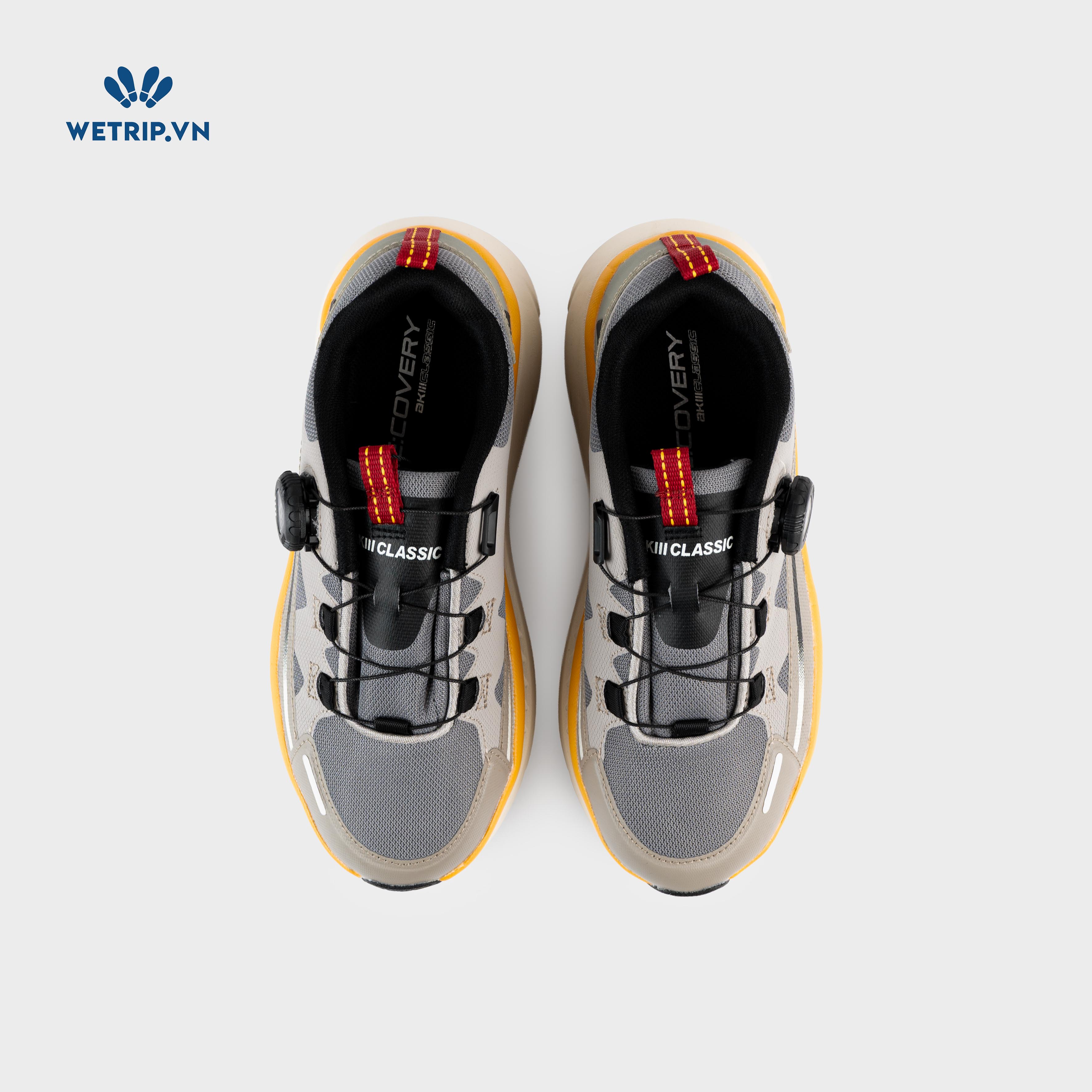 Sneakers Akiii Classic (Xám vạch vàng) Mã SN-AKCL-005-K