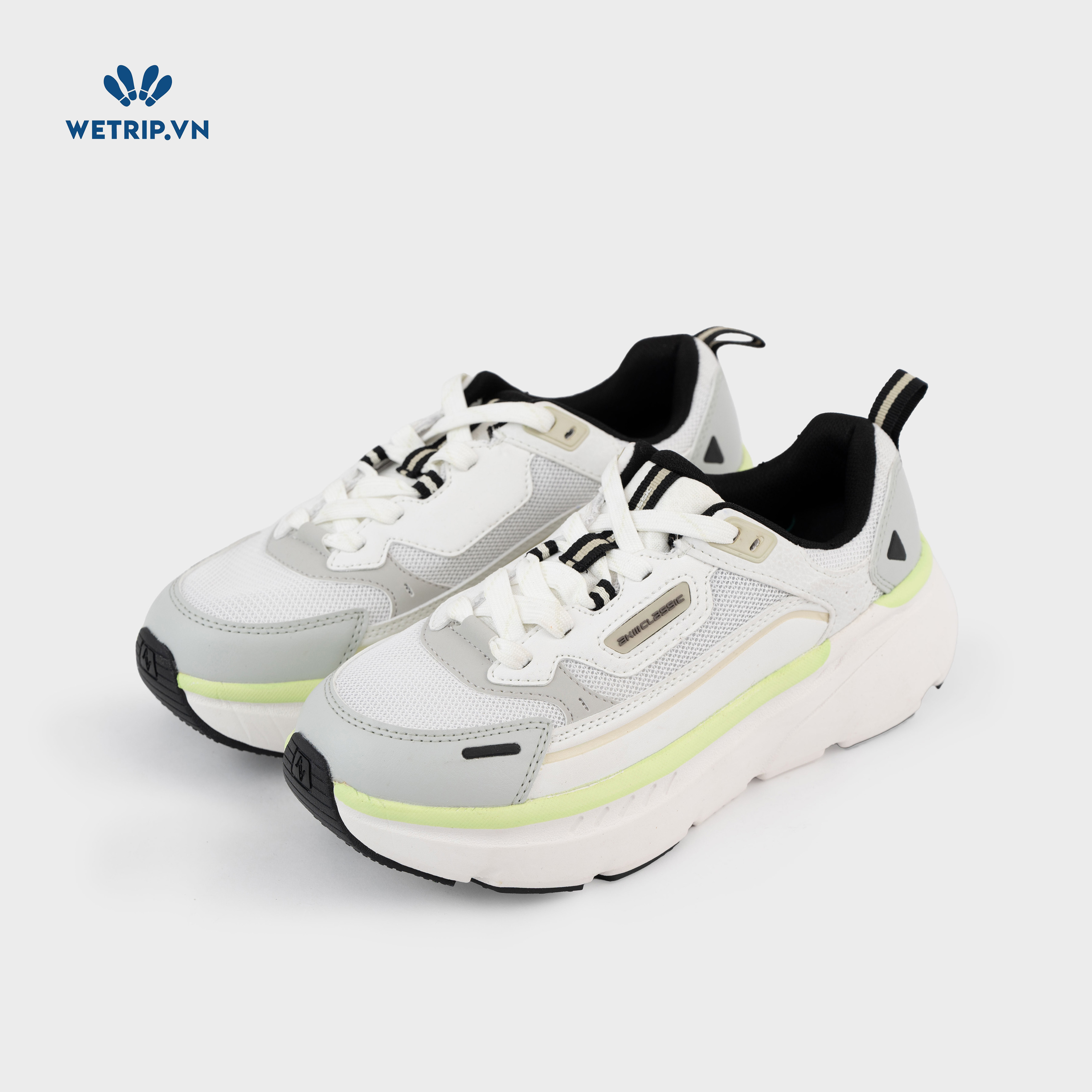 Sneakers Akiii Classic (Xám vạch xanh) Mã SN-AKCL-007-K