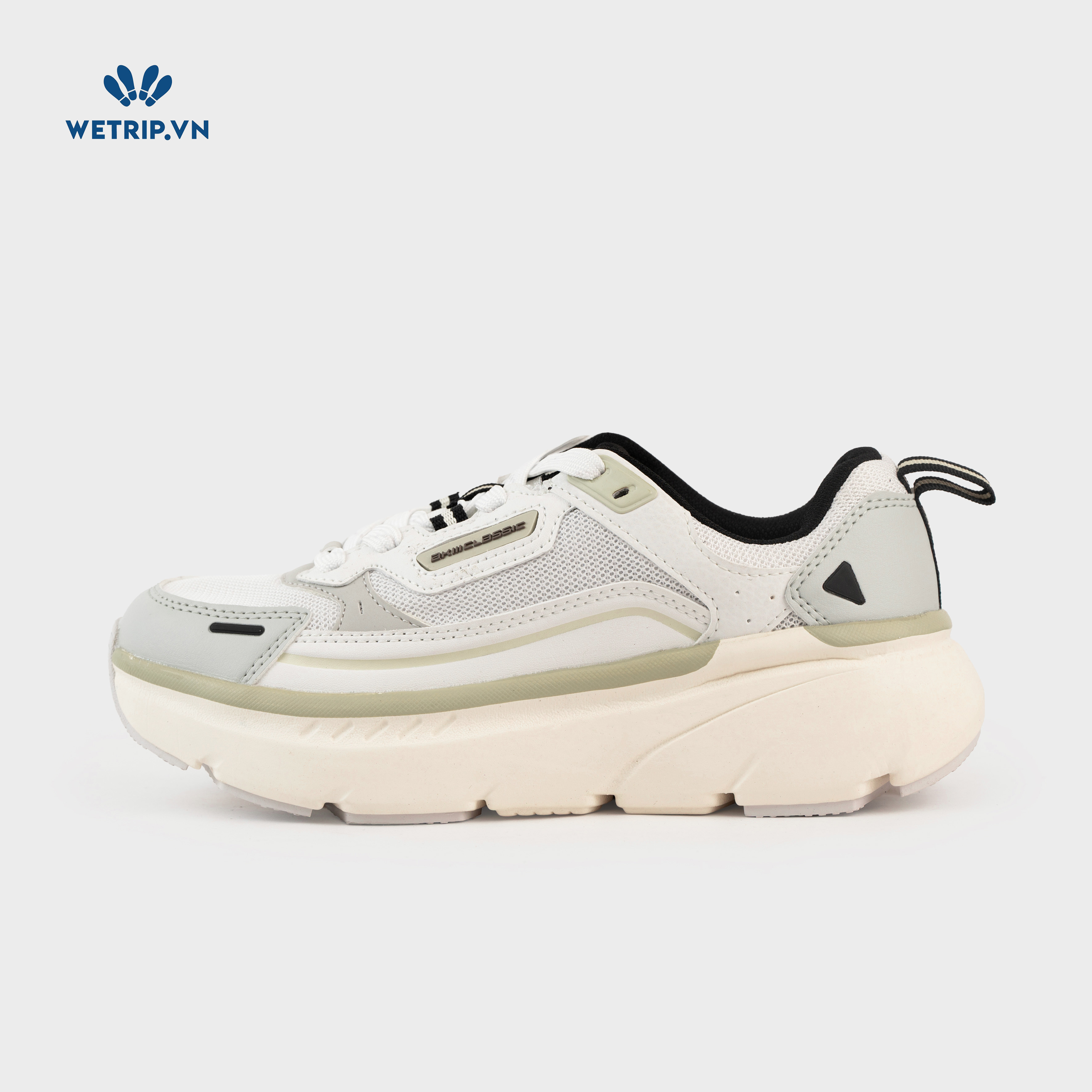 Sneakers Akiii Classic (Xám vạch xanh, mũi ghi) Mã SN-AKCL-007-O