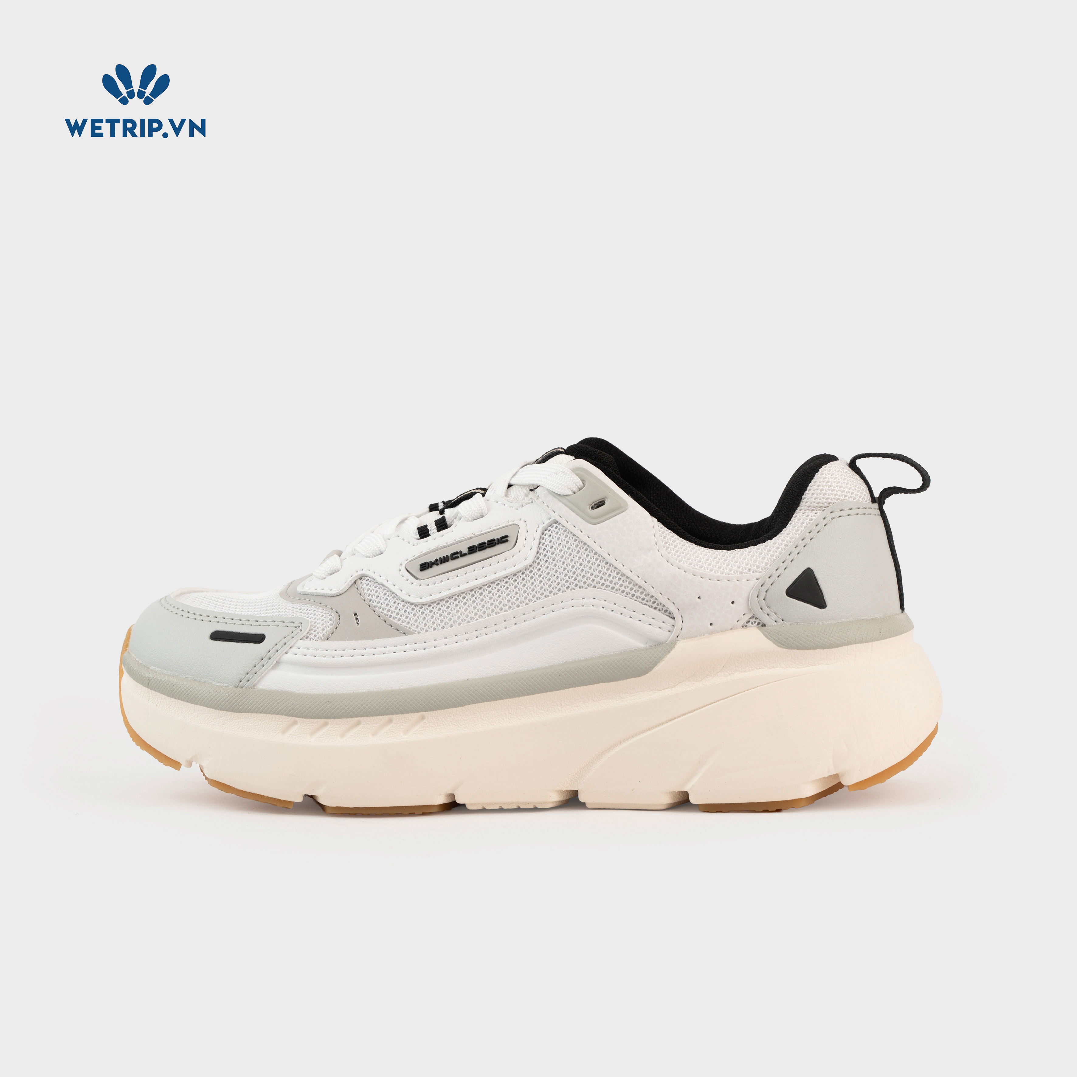 Sneakers Akiii Classic (Xám viền xám, đế kem) Mã SN-AKCL-007-M