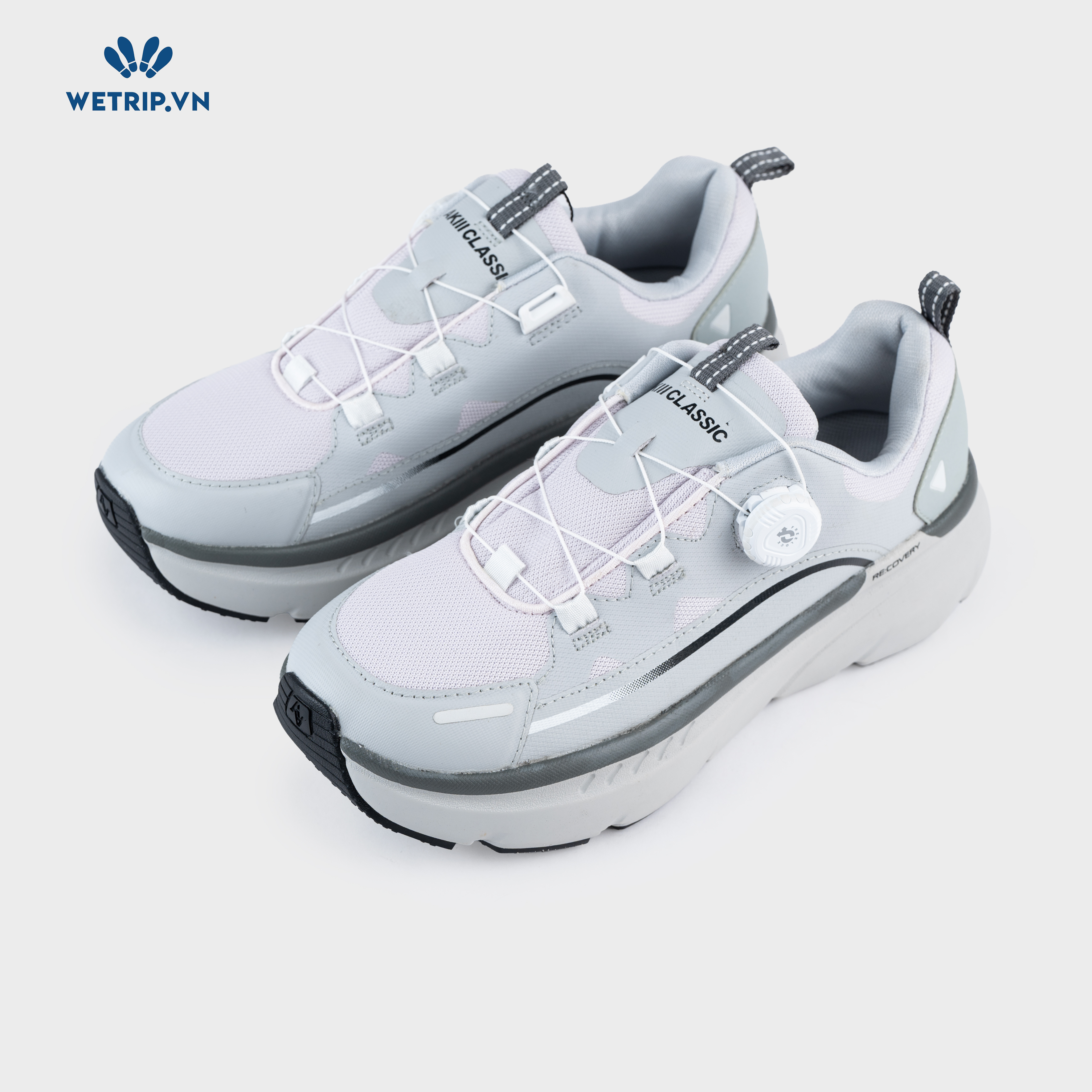 Sneakers Akiii Classic (ghi viền xám) Mã SN-AKCL-005-D