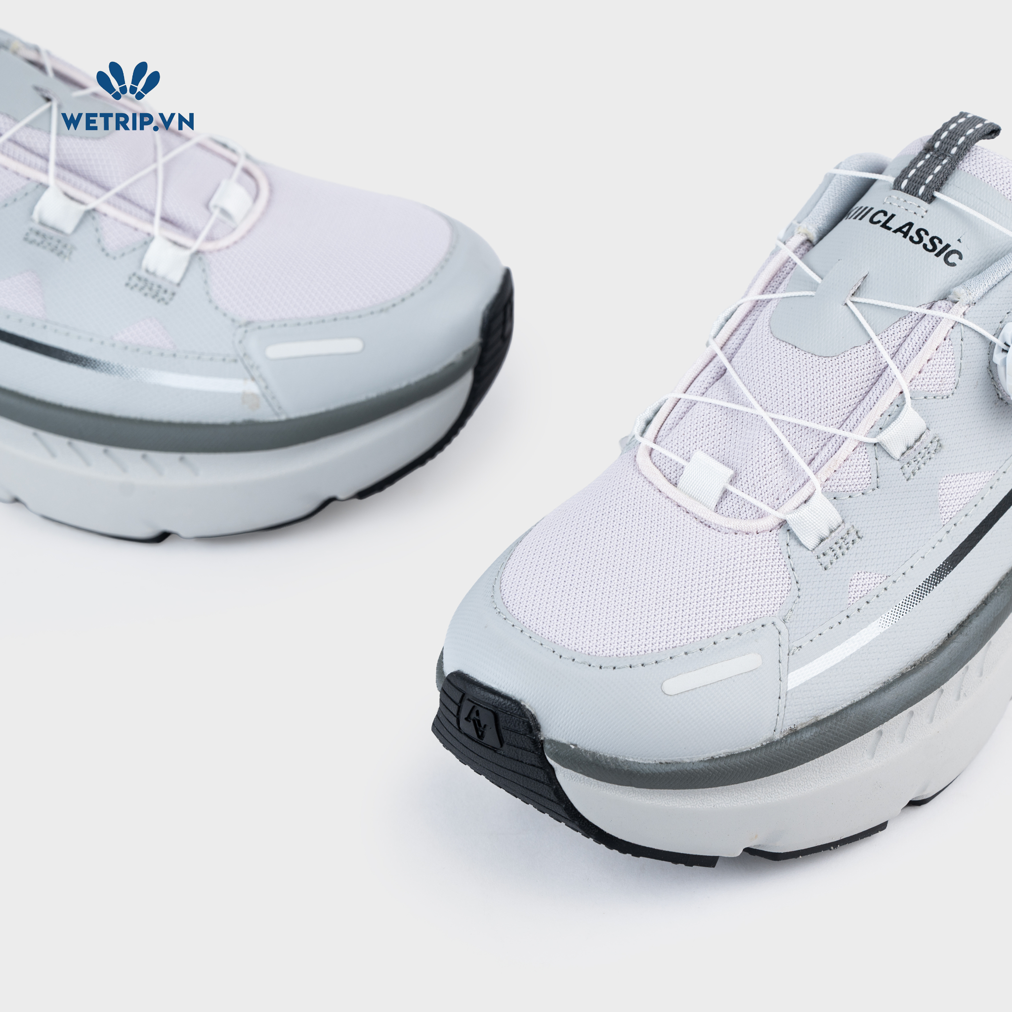 Sneakers Akiii Classic (ghi viền xám) Mã SN-AKCL-005-D