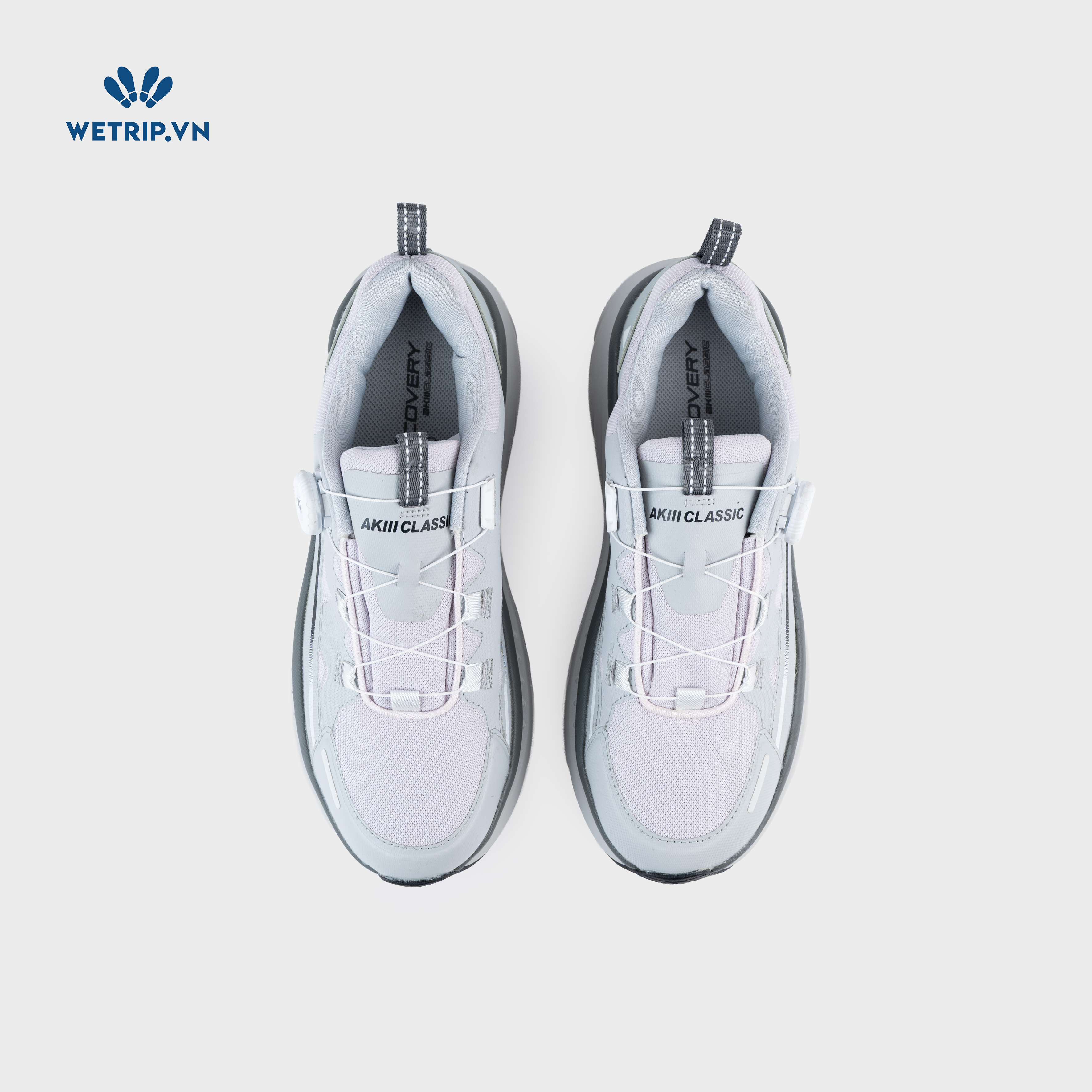 Sneakers Akiii Classic (ghi viền xám) Mã SN-AKCL-005-D
