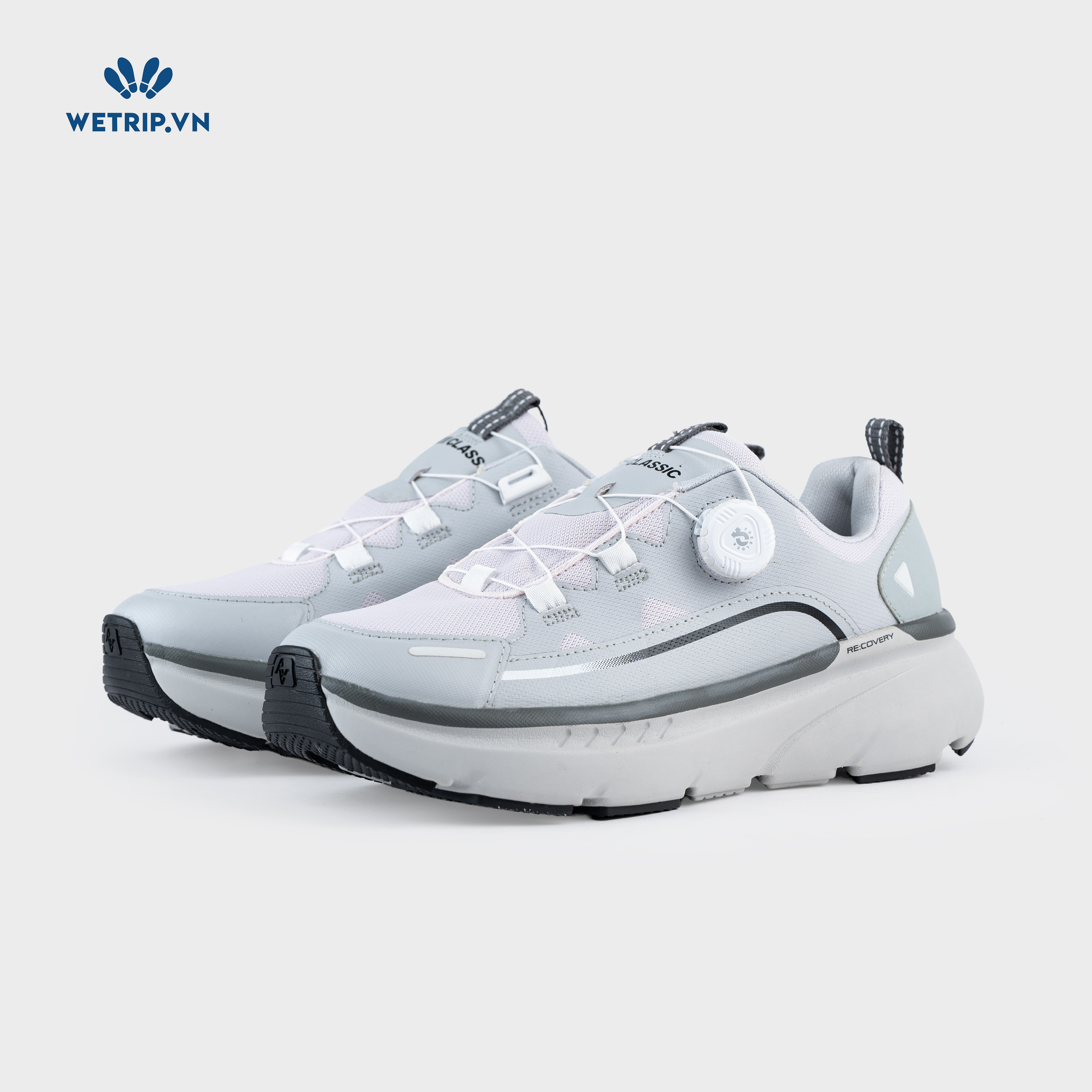 Sneakers Akiii Classic (ghi viền xám) Mã SN-AKCL-005-D